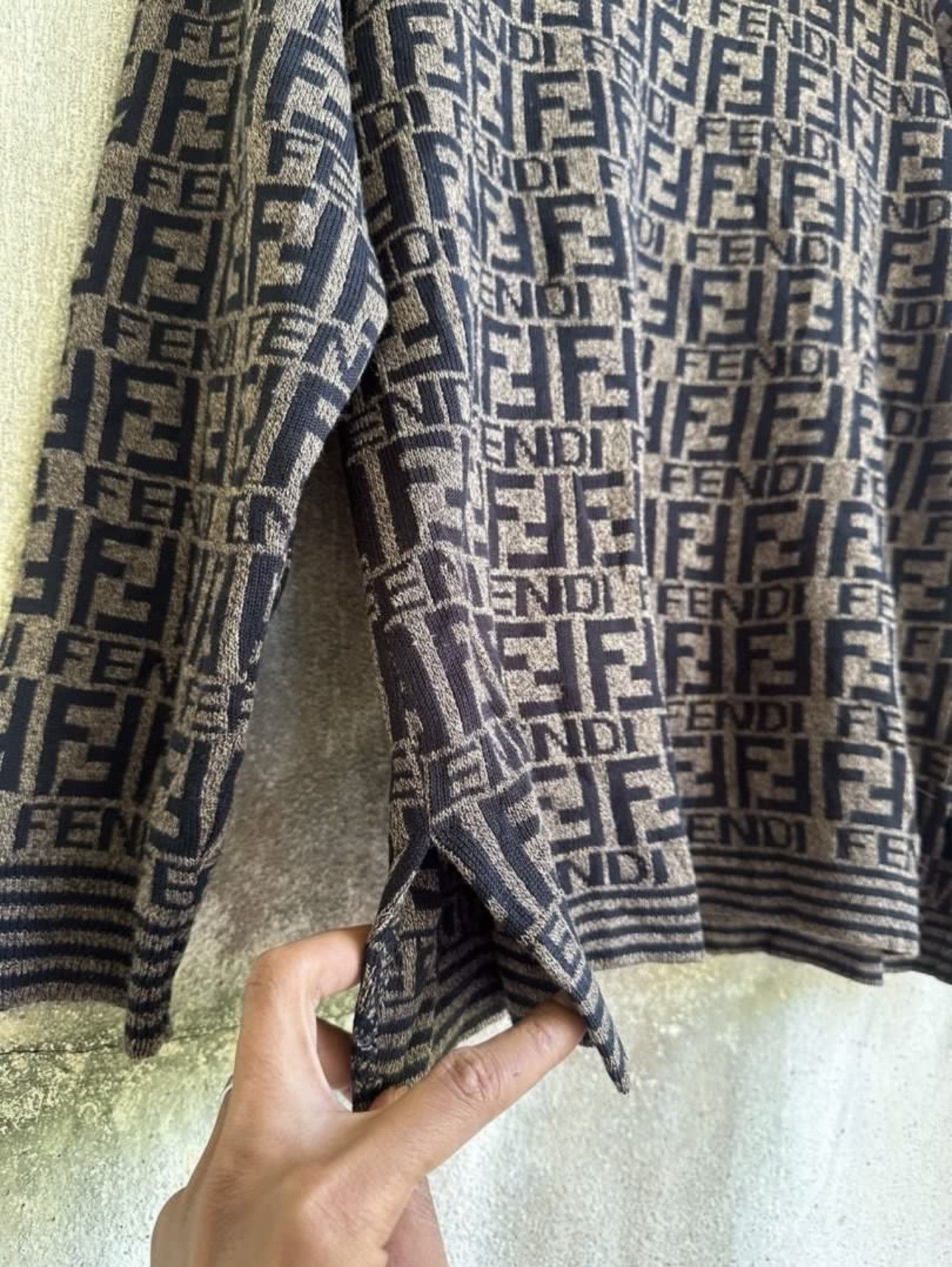 Fendi 🔅Rare🔅 Fendi Knitwear Zucca Monogram Logo Wool Sweater Size US M / EU 48-50 / 2 - 7 Thumbnail