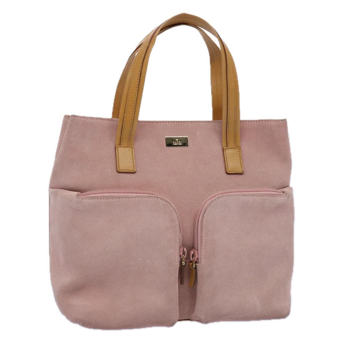image of Gucci Hand Bag Suede Pink 002 1080 Auth Ar11130, Women's