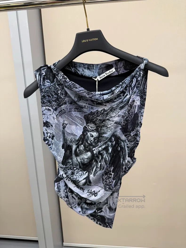 Acne Studios Acne Studios Spring/Summer 25 Sleeveless Printed T-Shirt Size 4XL / US 24-26 - 1 Thumbnail