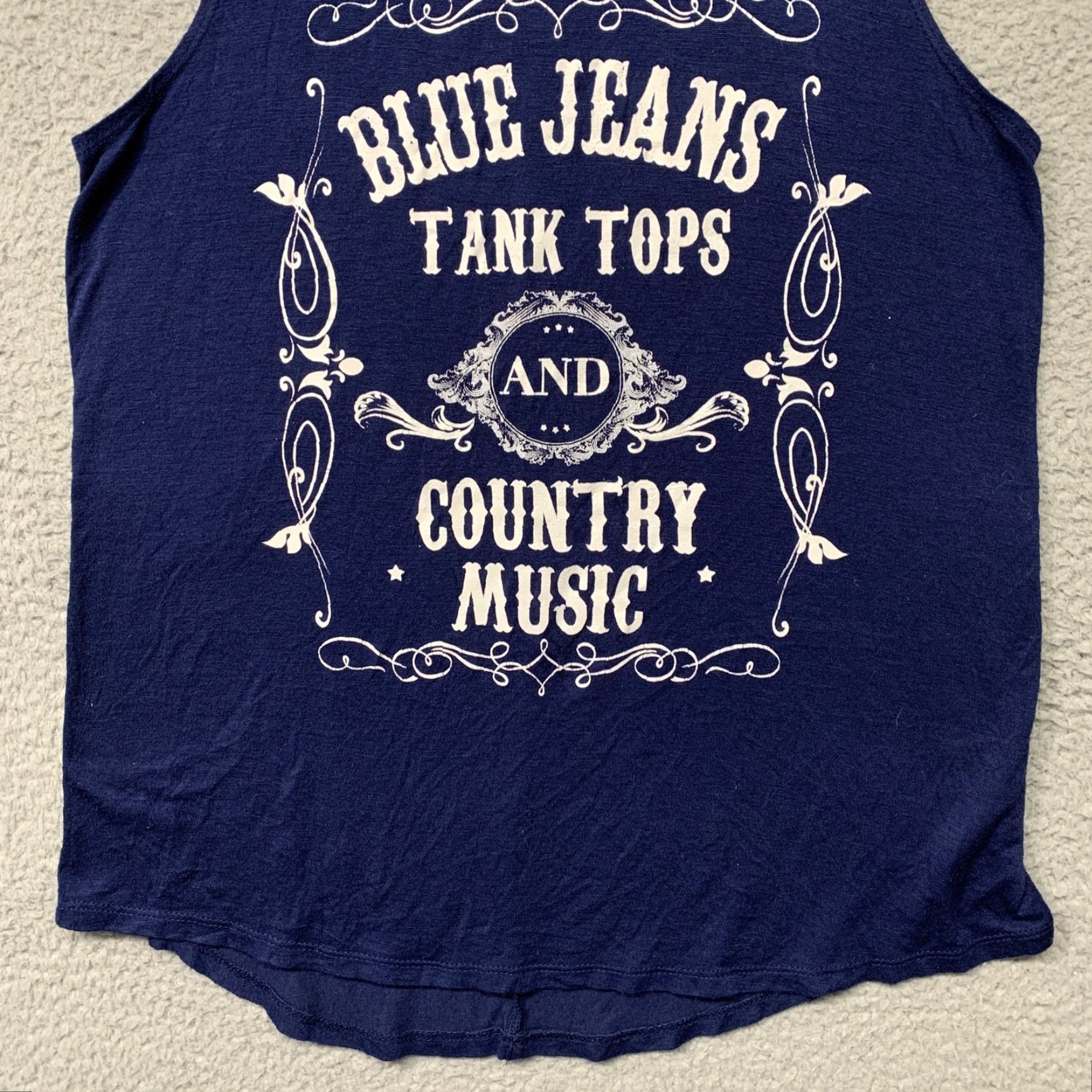 Vintage VINTAGE Rebellious One Tank Top Women’s Size Small Blue White Graphic Rounded Hem Shirt Womens Tank Top Size S / US 4 / IT 40 - 3 Thumbnail