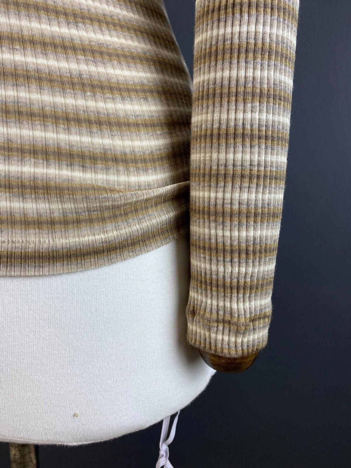 Sonia Rykiel Sonia Rykiel Beige Striped Turtle Neck Knit Sweater Size S Size S / US 4 / IT 40 - 11 Thumbnail