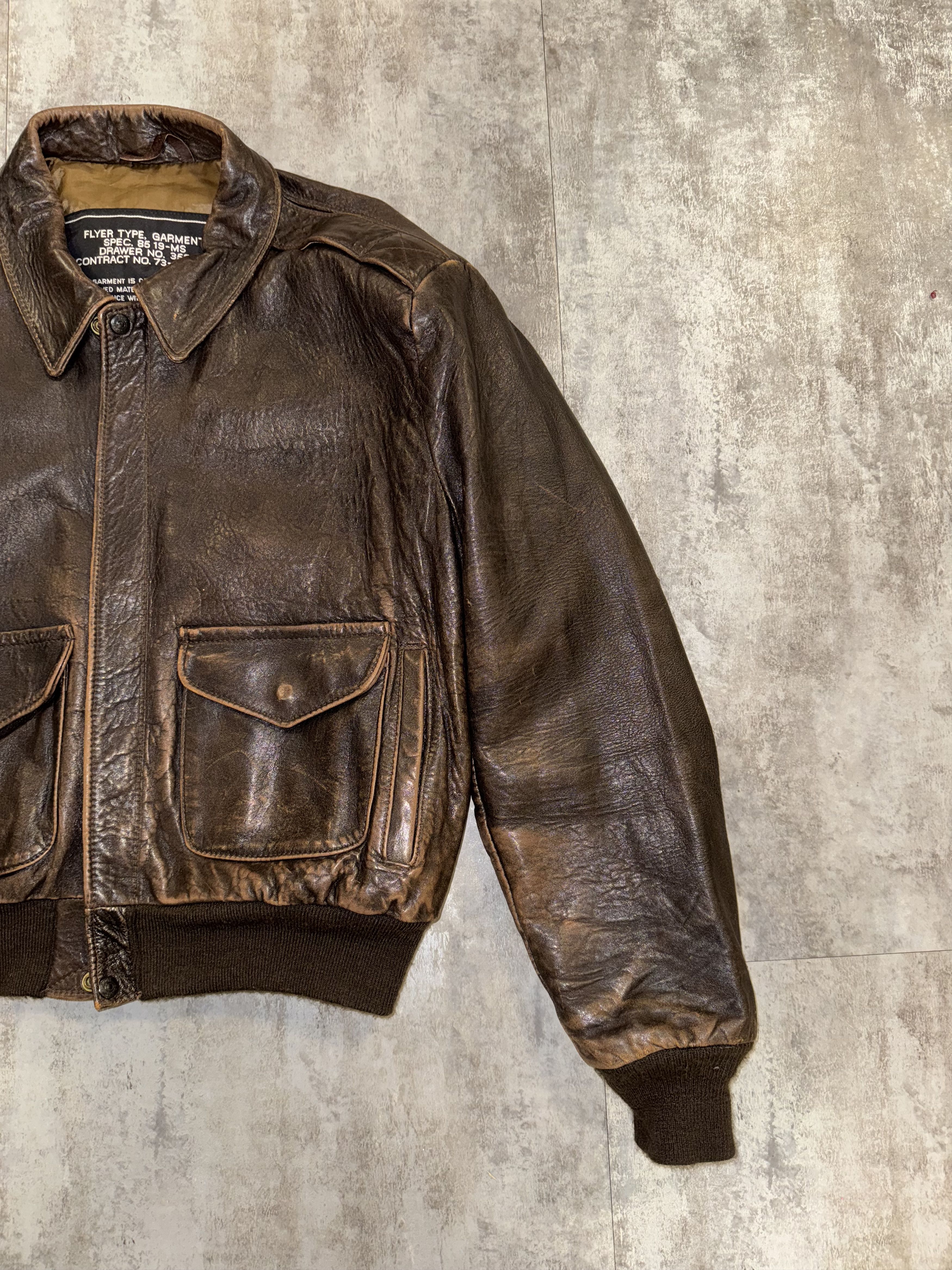 Schott Schott Goatskin aviator Type A-2 mod. 230F, size 46USA Size US L / EU 52-54 / 3 - 4 Thumbnail