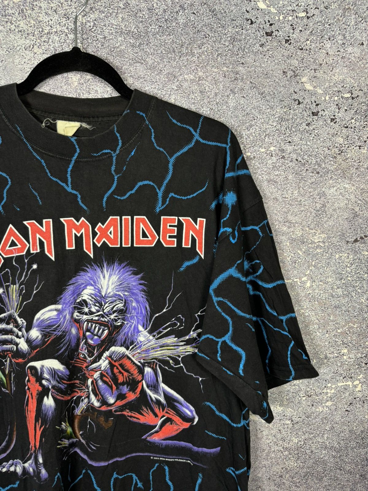 Band Tees × Iron Maiden × Vintage 90’s Vintage Iron Maiden 1993 A Real Live Tour AOP Print Tee Size US XL / EU 56 / 4 - 2 Thumbnail