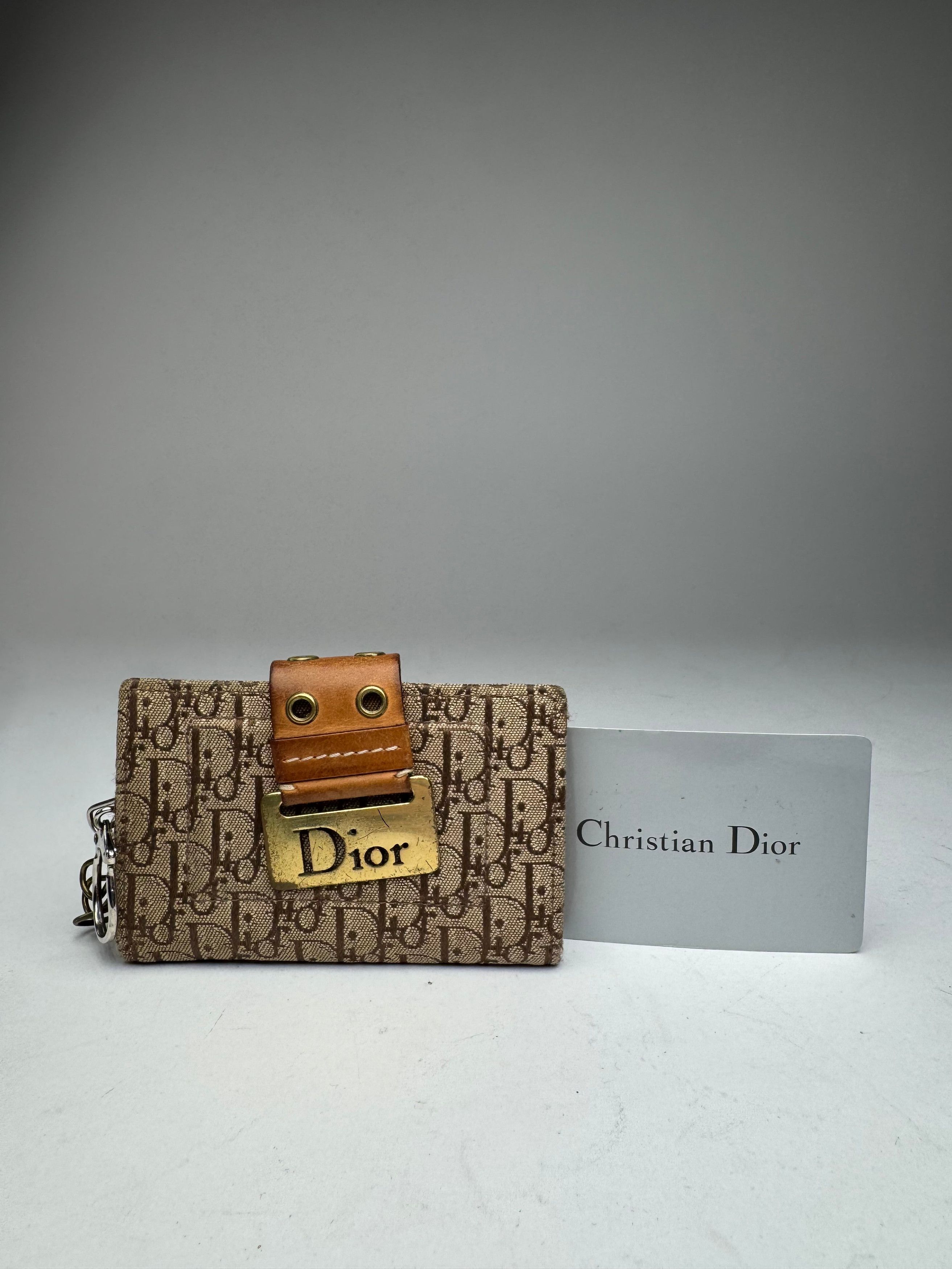 Dior Vintage Oblique Monogram Key Holder / Card Holder Beige Brow Size ONE SIZE - 1 Thumbnail