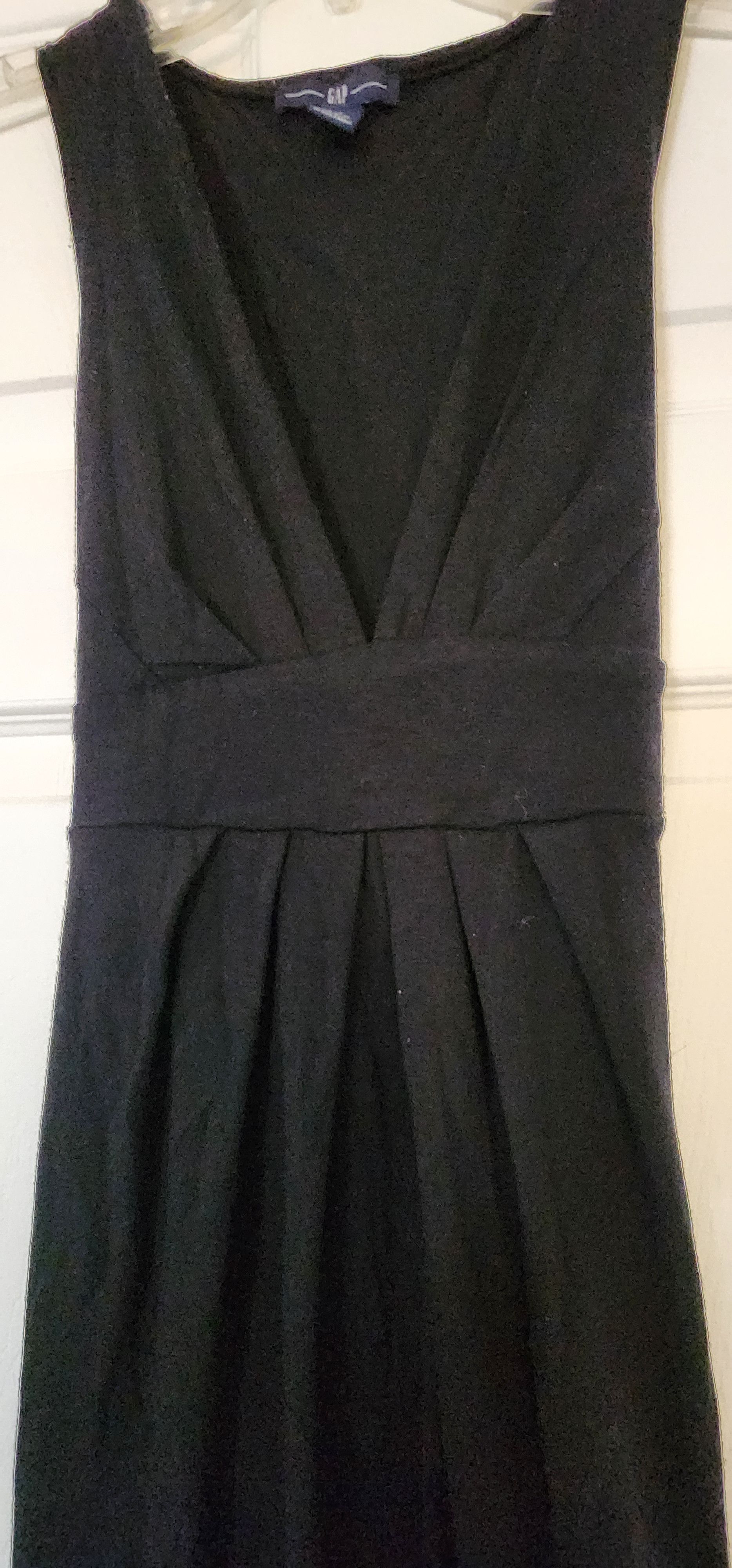 Gap GAP Little Black Dress LBD Vneck Sleeveless Pleated Tie XS Size XS / US 0-2 / IT 36-38 - 3 Thumbnail