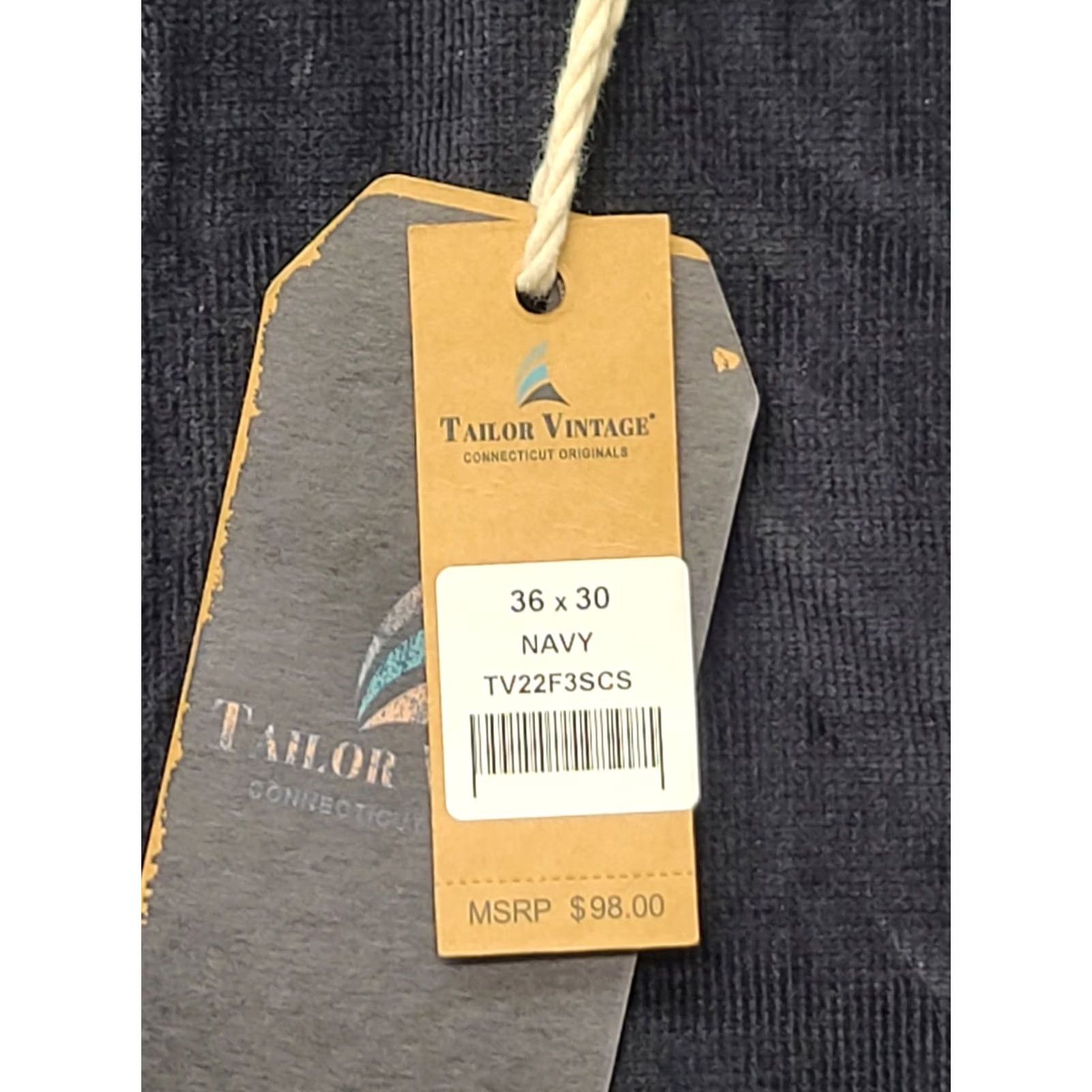 Vintage Tailor Vintage Canaan Slim Fit Pants Mens 36x30 Straight Leg Stretch Blue 5-Pocket Chino Trousers Holiday City Mens Size US 36 / EU 52 - 2 Thumbnail