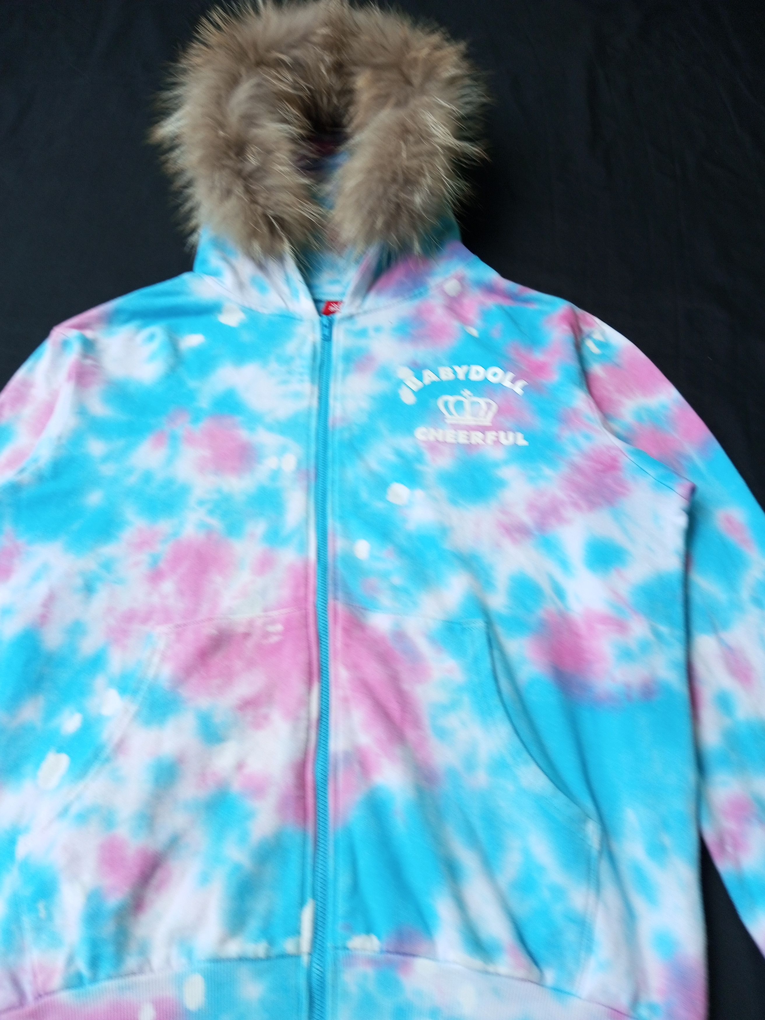 If Six Was Nine × Japanese Brand × Le Grande Bleu (L.G.B.) BABY DOLL Tie Dye All Over Fur Hoodie Size US L / EU 52-54 / 3 - 4 Thumbnail