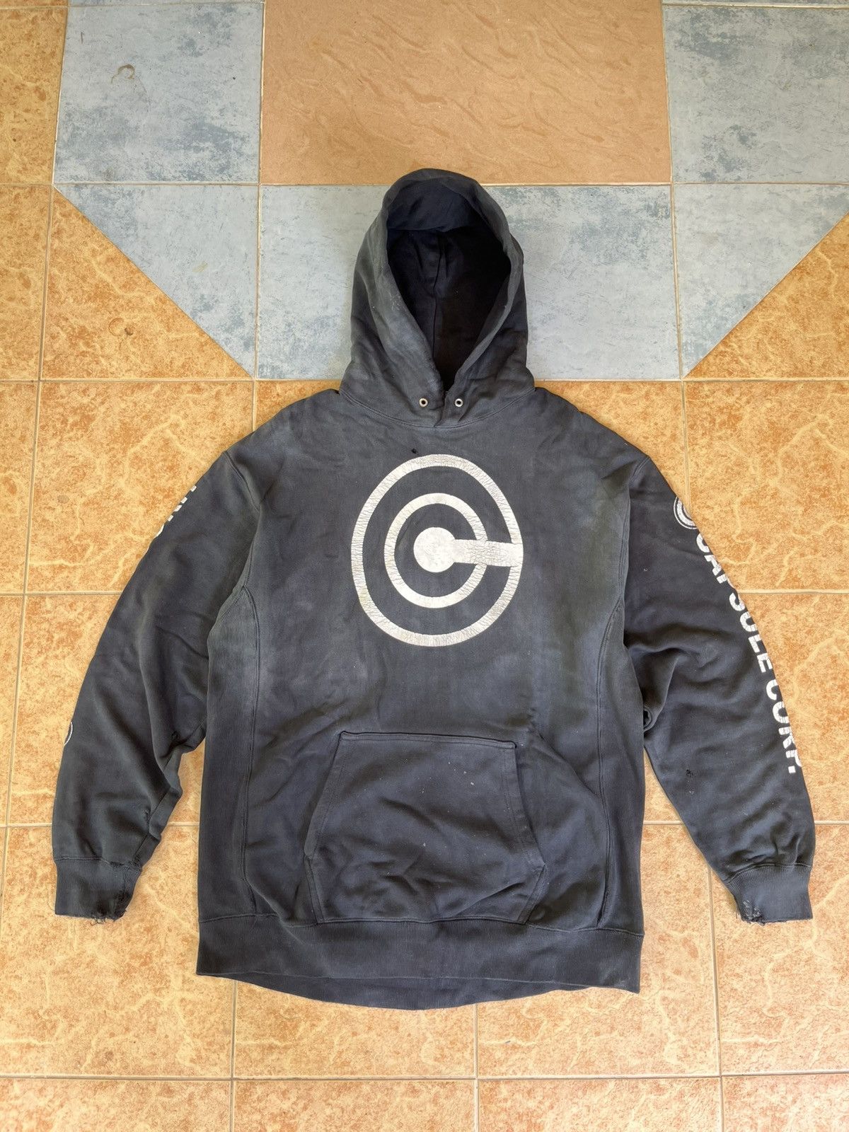 If Six Was Nine 💥TRASHED Vintage 2000s DRAGON BALL Capsule Corps Distressed Size US L / EU 52-54 / 3 - 4 Thumbnail