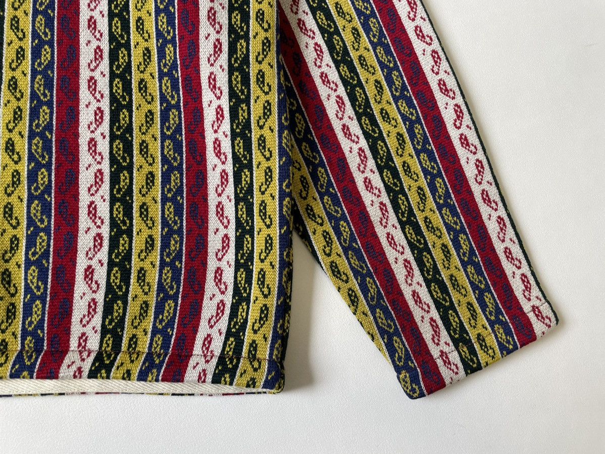 Bode Striped Paisley Quarter Zip Wool Sweater Size US L / EU 52-54 / 3 - 7 Thumbnail