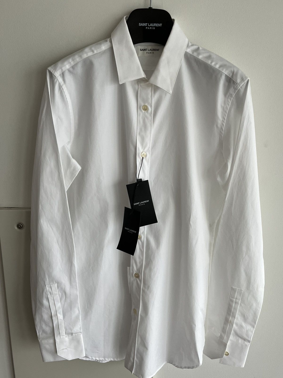 Hedi Slimane × Saint Laurent Paris × Yves Saint Laurent Super Rare Brand New Yves Hedi Skinny Collar Dressy Shirt Size US M / EU 48-50 / 2 - 4 Thumbnail