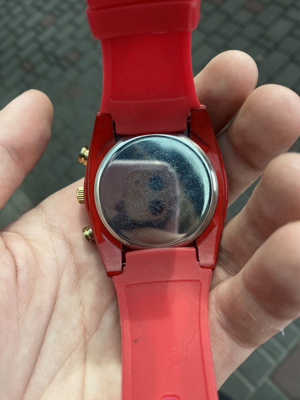 Jewelry × Vintage Bold Red White Chronograph Sport Japanese Brand Size ONE SIZE - 4 Thumbnail