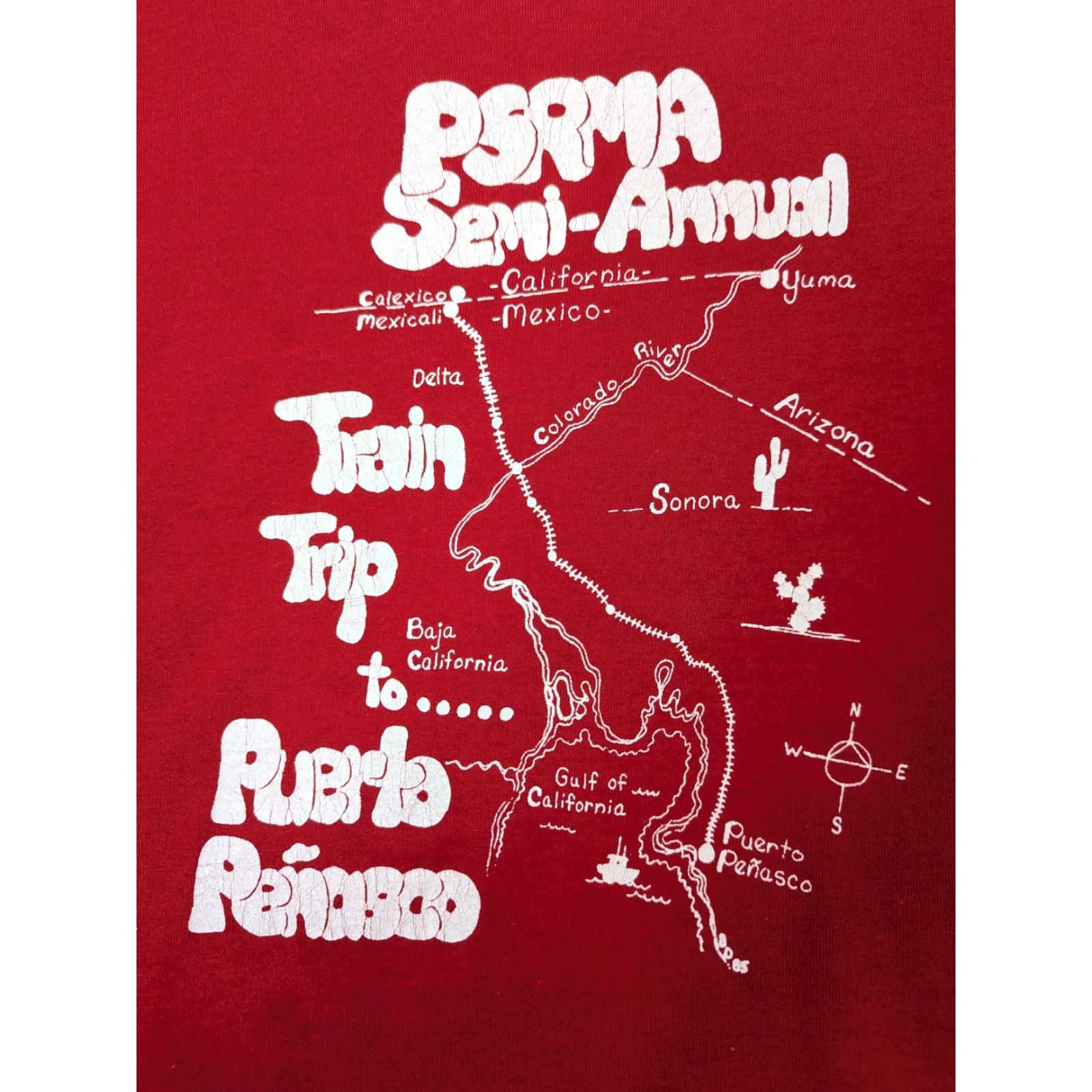 Vintage VINTAGE 80s Train Trip To Puerto Penasco Red T-Shirt Screen Stars Best Size 2XL Size US XXL / EU 58 / 5 - 2 Thumbnail