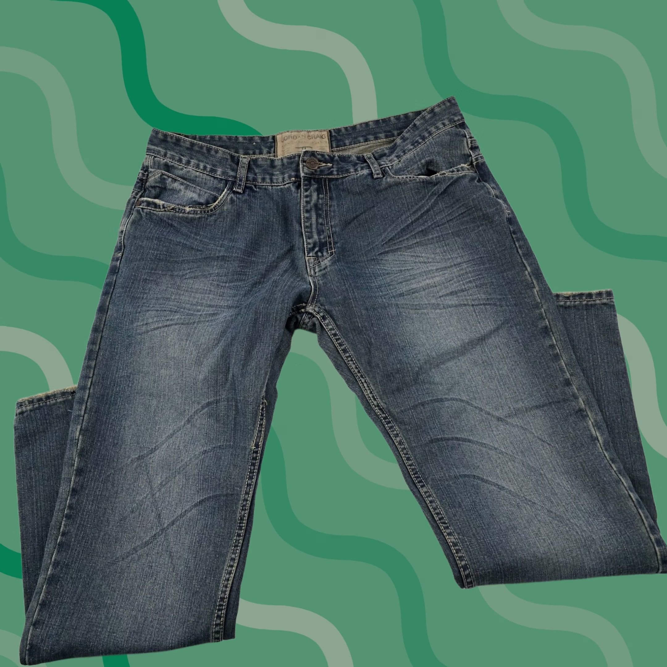 Jordan Craig Jordan Craig Jeans Mens Straight Blue Denim 38x32 Light Wash Size US 38 / EU 54 - 1 Thumbnail
