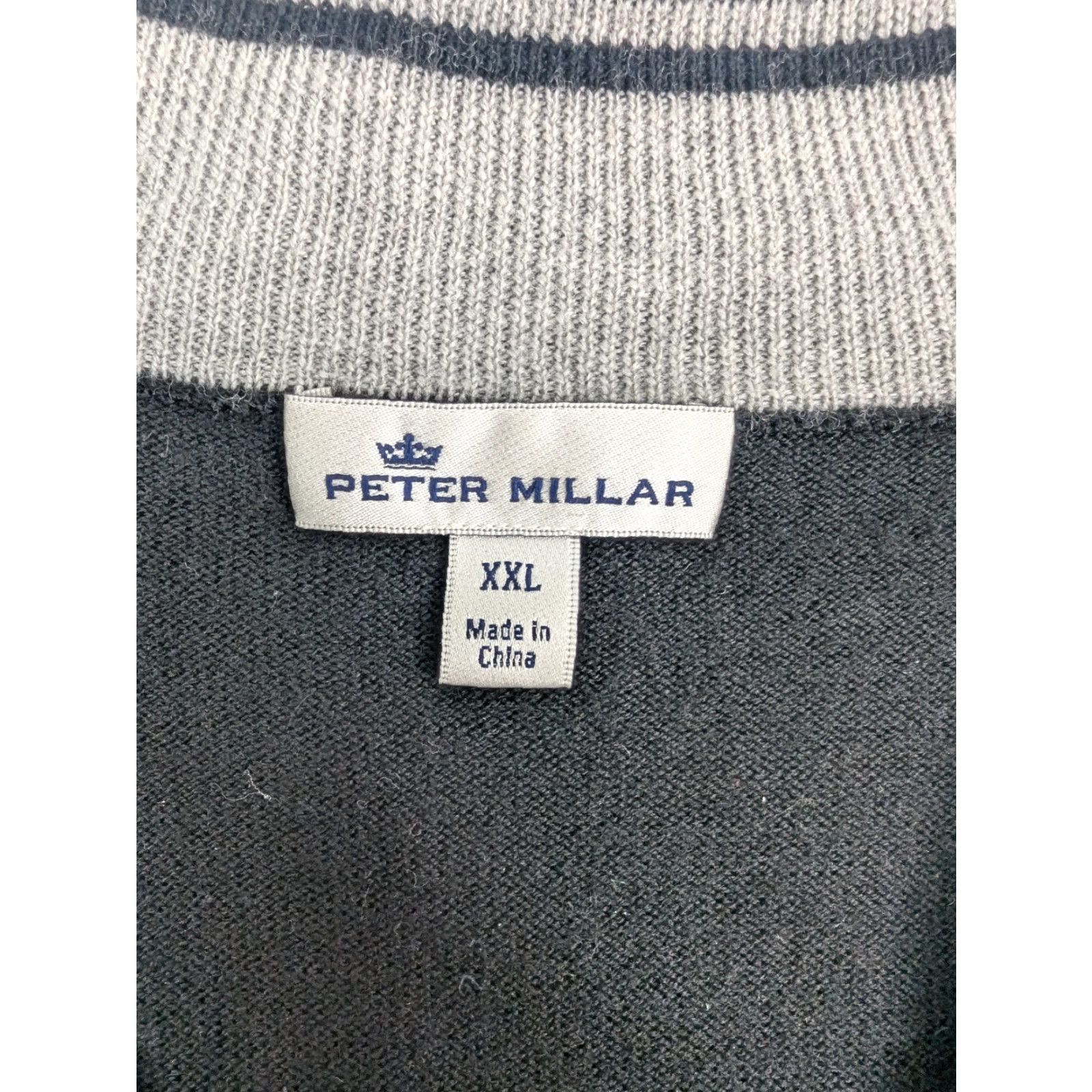 Peter Millar Peter Millar Black Merino Wool Crown Quarter Zip Pullover Sweater Men 2XL Costa= Size US XXL / EU 58 / 5 - 7 Thumbnail