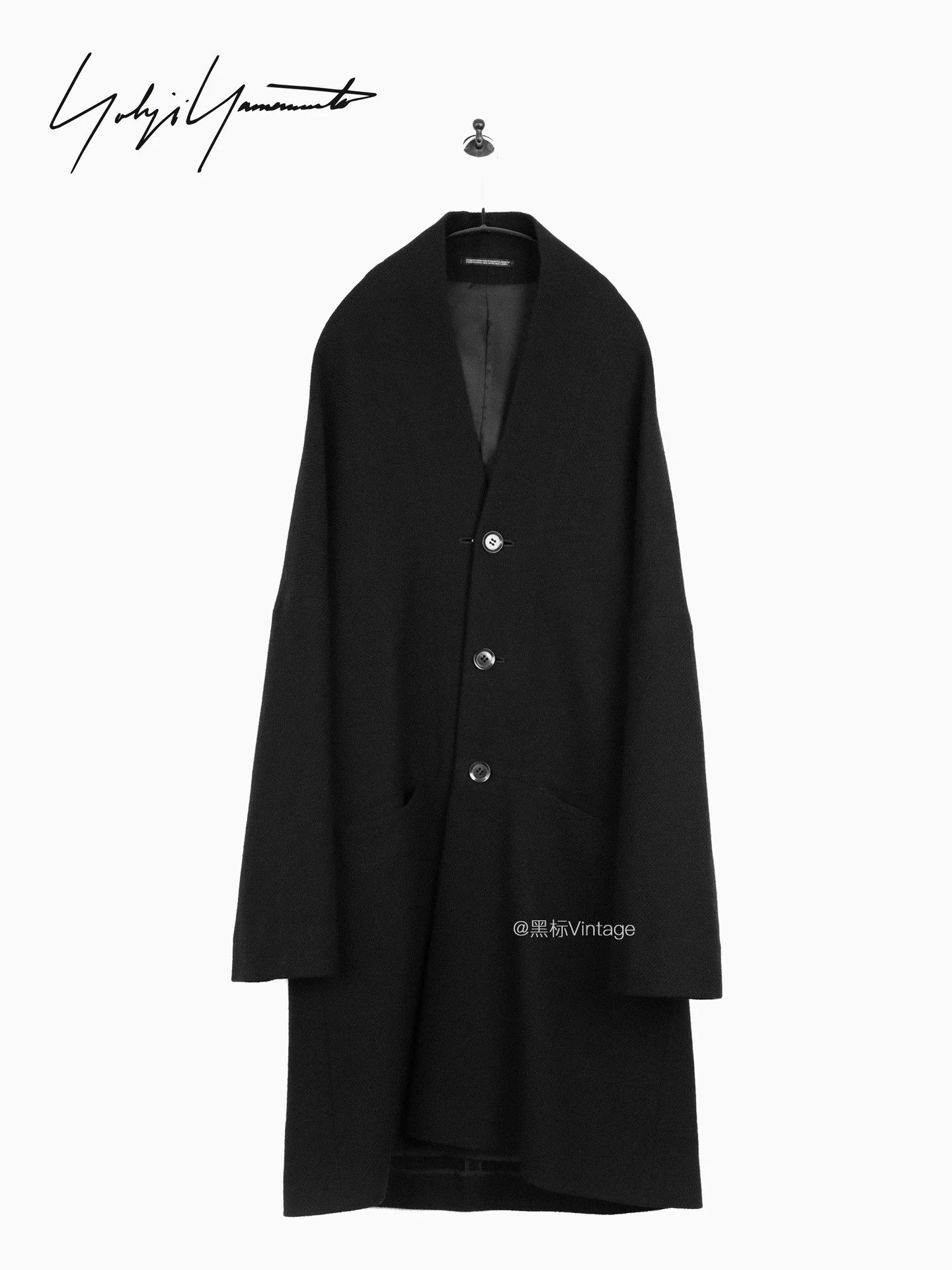 Yohji Yamamoto Yohji Noir 04AW Vintage Women's Collarless Oversized Coat Size L / US 10 / IT 46 - 1 Thumbnail