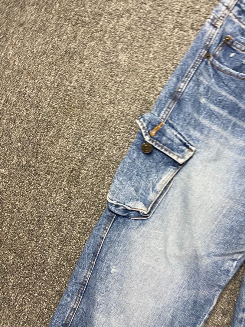 Japanese Brand AVARICE Brand Distressed Cargo Jeans (197) Size US 30 / EU 46 - 10 Thumbnail