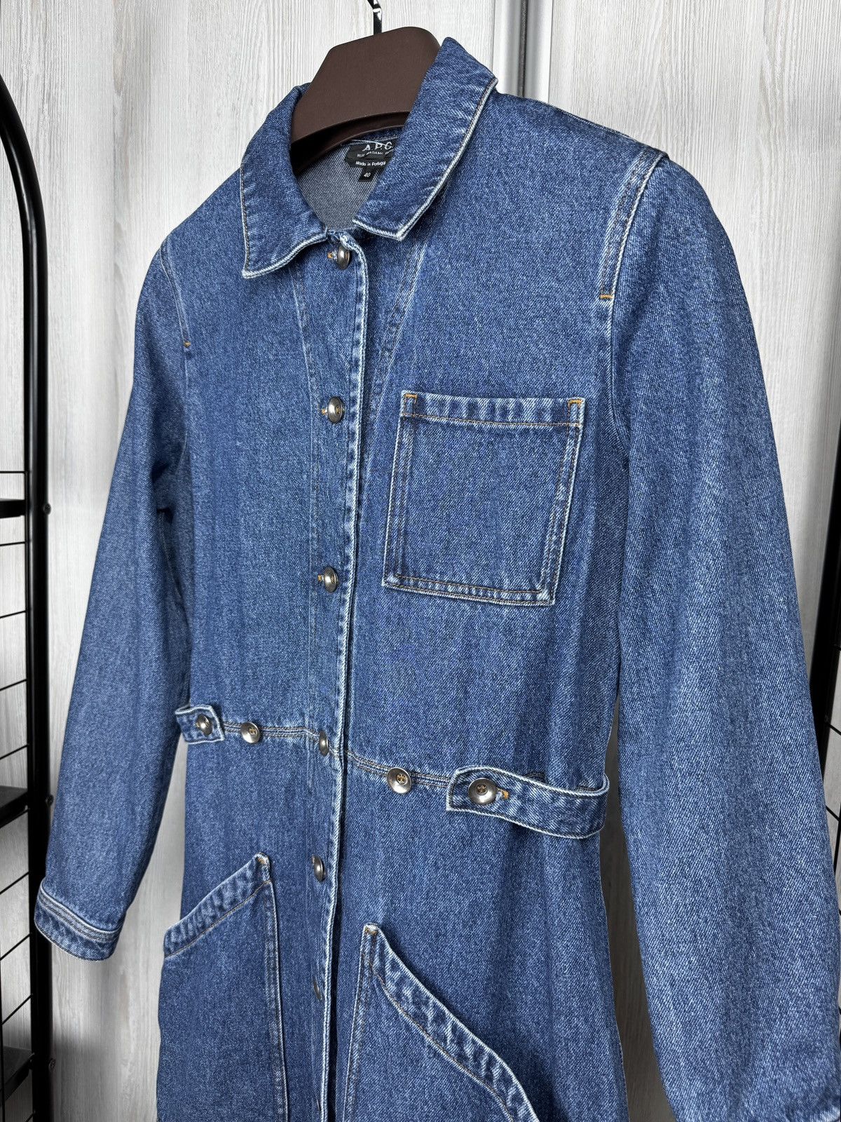 A.P.C. A.P.C Spring Denim Mini Shirt Dress size 40 Size M / US 6-8 / IT 42-44 - 4 Thumbnail