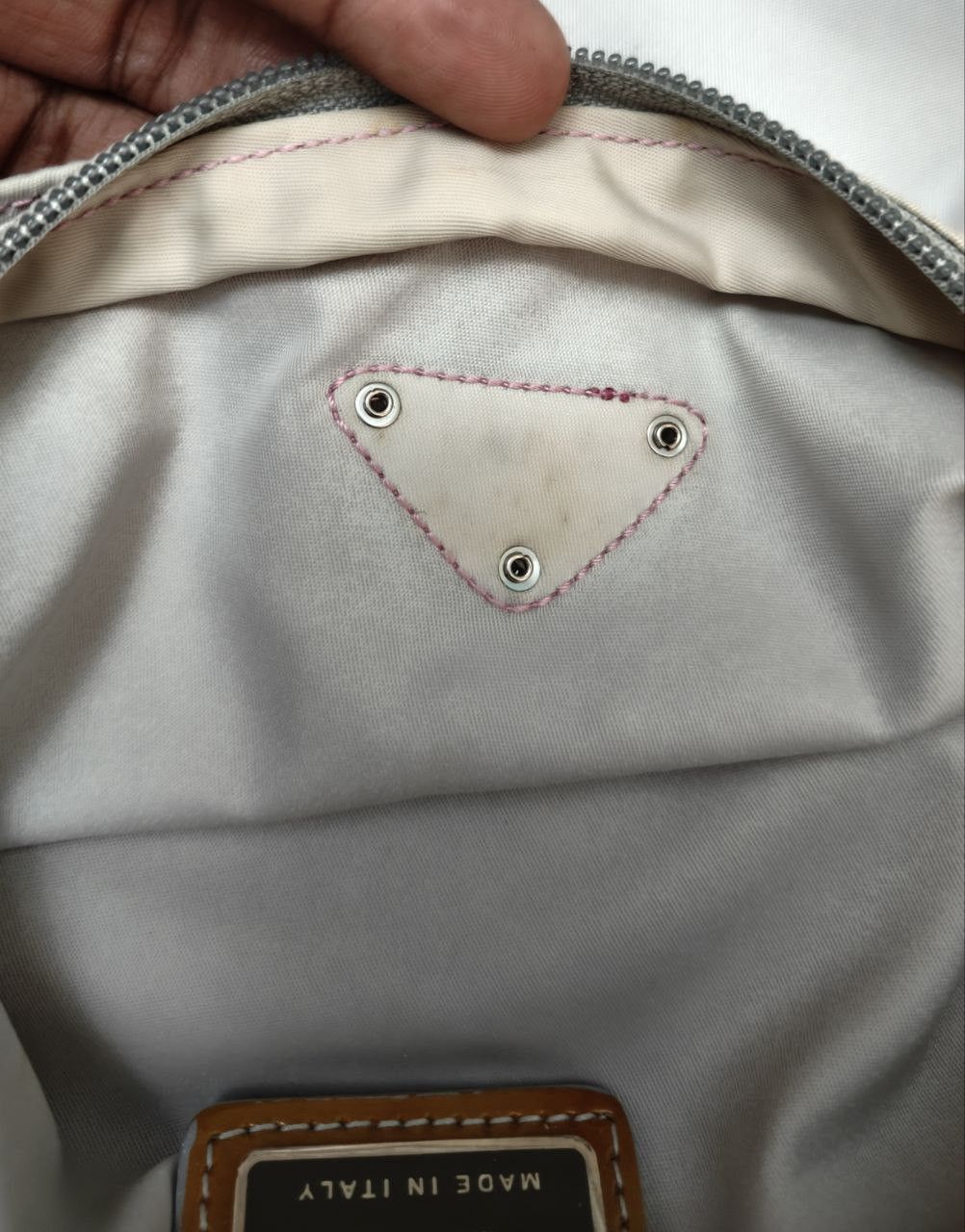 Prada Prada Sling Bag Pink Threading with Pink Logo Size ONE SIZE - 18 Thumbnail