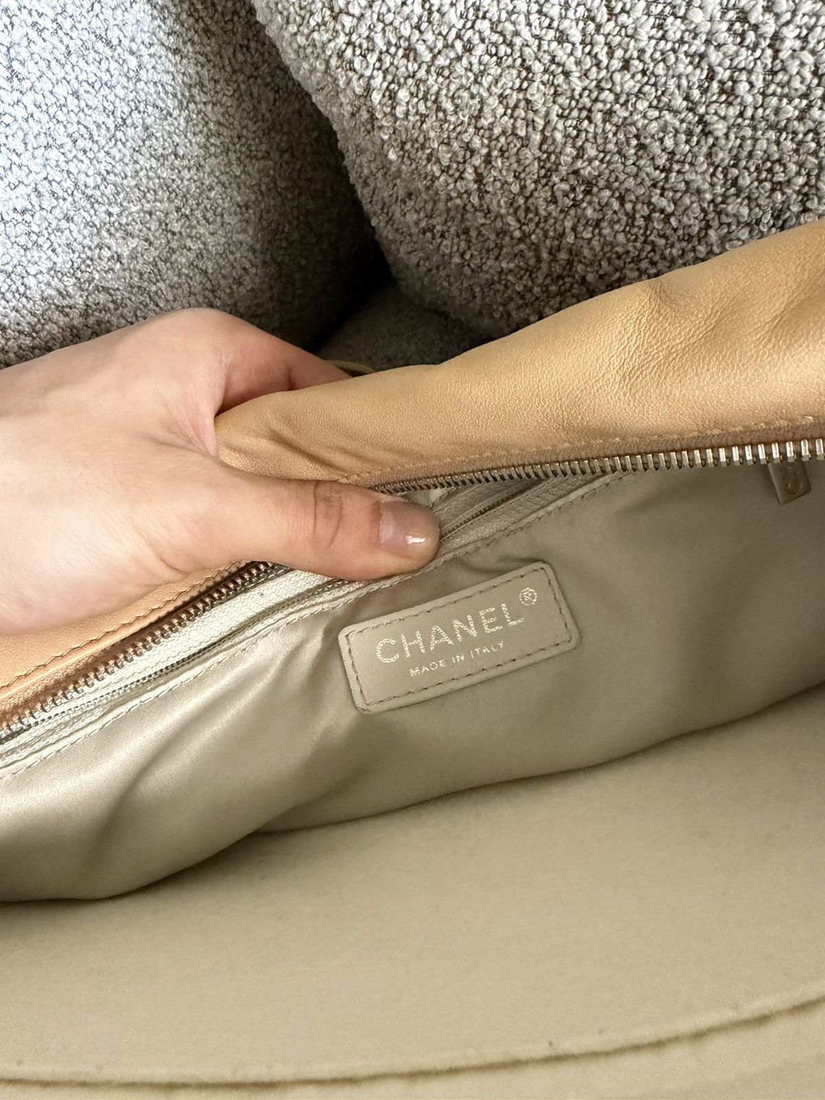 Chanel Chanel Sharpei Lambskin Quilted Bowler (Beige) Size ONE SIZE - 6 Thumbnail