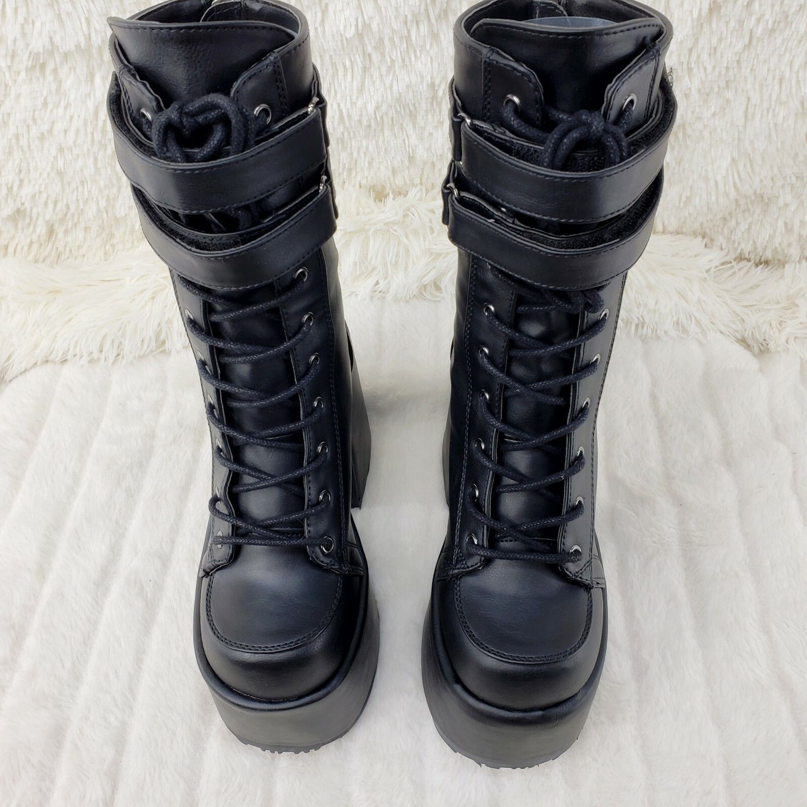 Other Camel 250 Stacked Black Matte Platform Goth Punk Calf Boot I Size US 9 / IT 39 - 6 Thumbnail