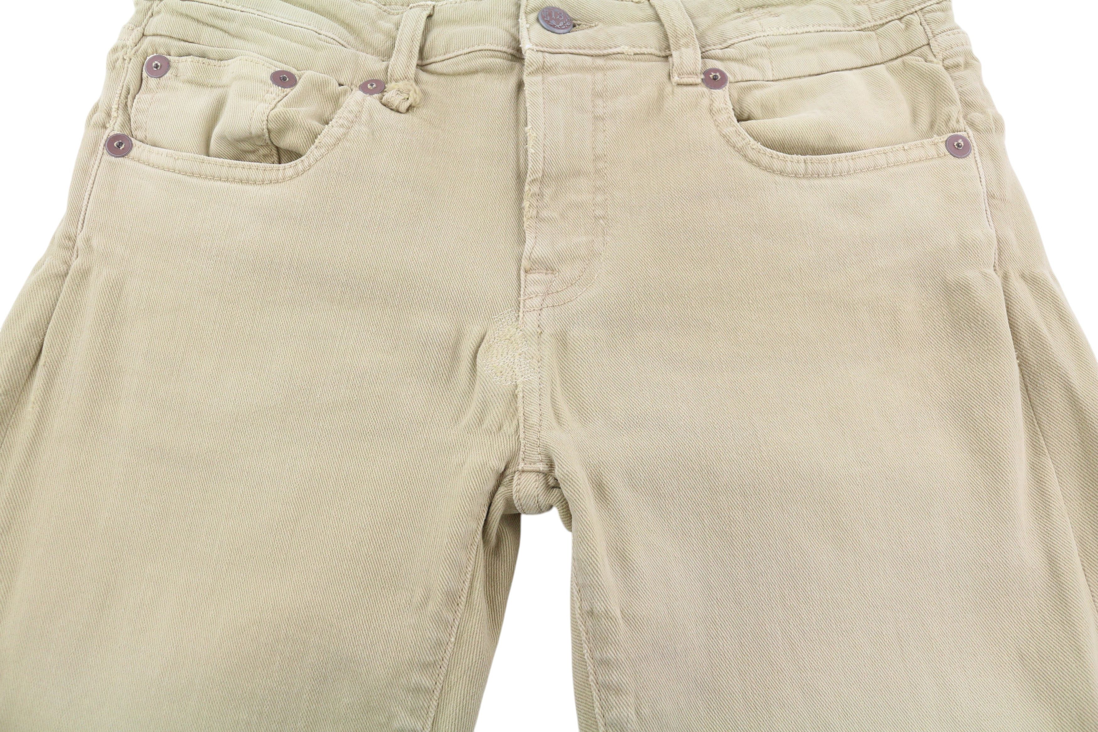 R13 BOY STRAIGHT 30 Khaki Stretch Washed Ankle Casual 86312 Size 30" / US 8 / IT 44 - 14 Thumbnail
