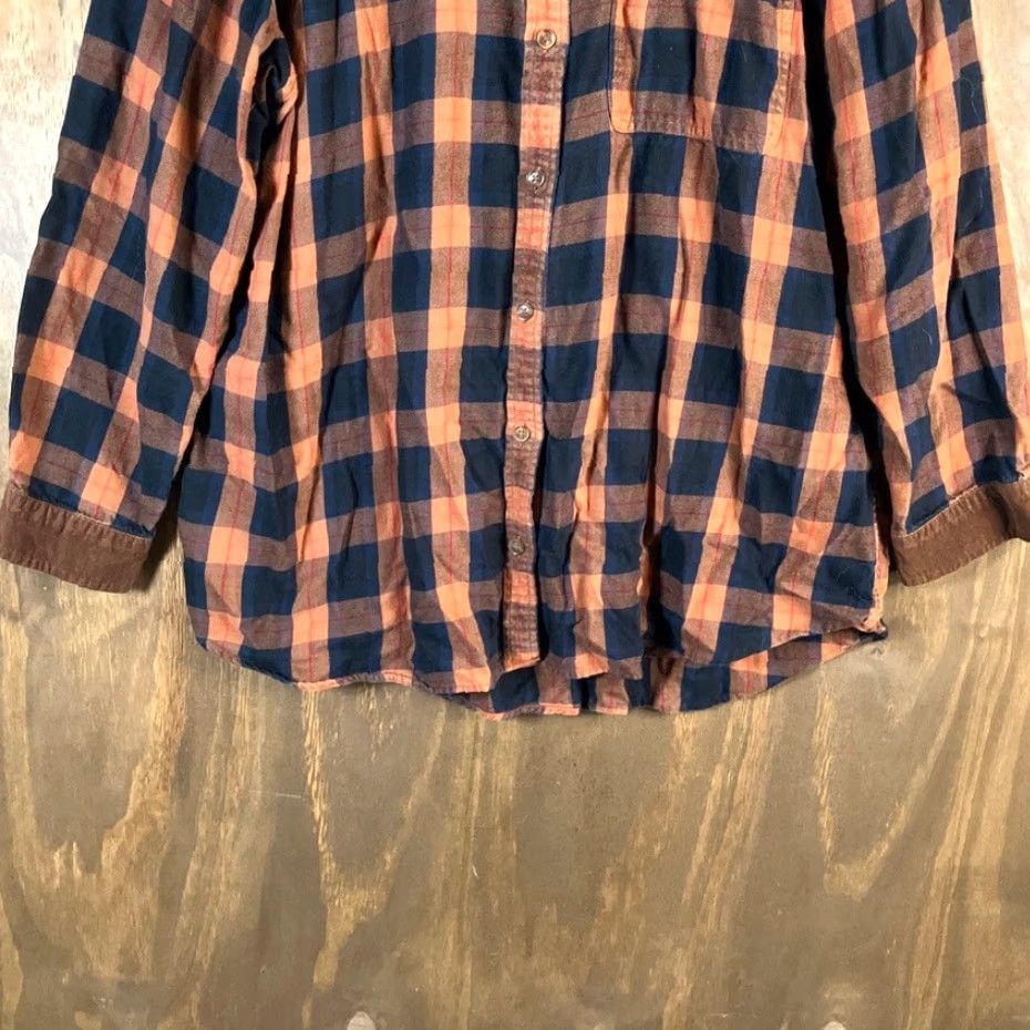 Eddie Bauer Eddie Bauer Womens Shirt Orange Multi Plaid Button Down Flannel Cotton Blend XL Size XL / US 12-14 / IT 48-50 - 3 Thumbnail