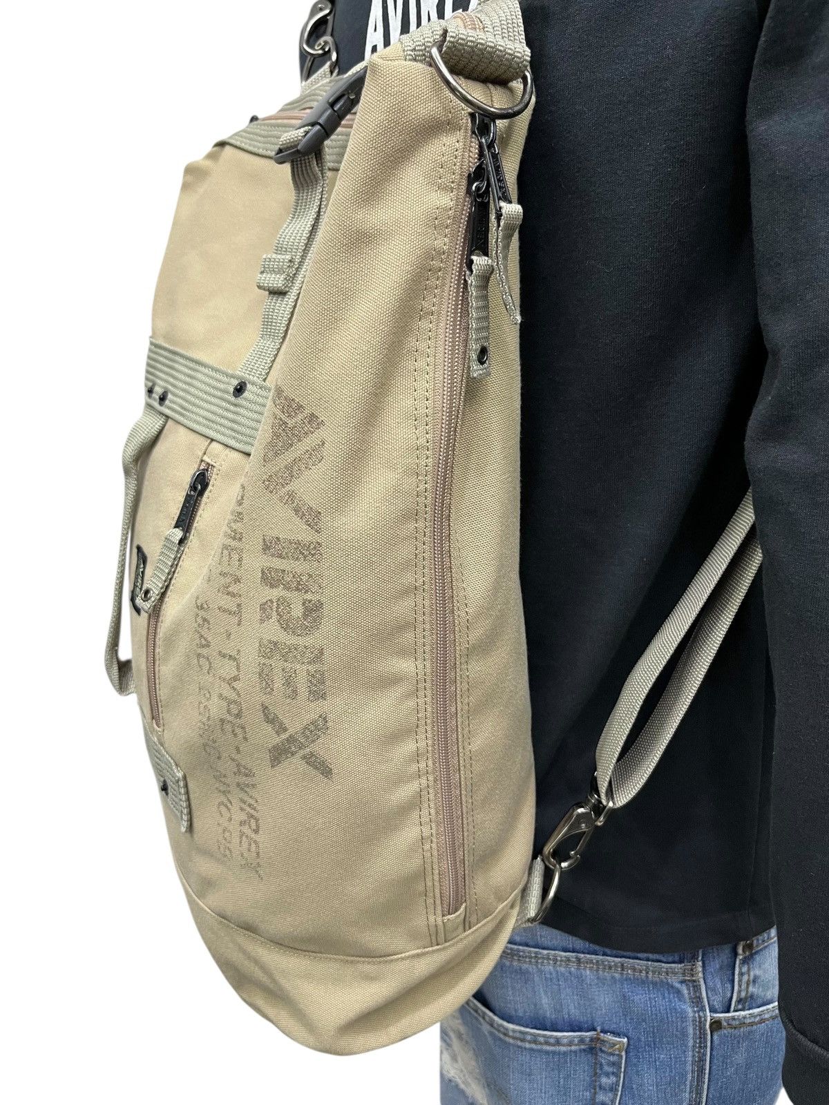 Avirex VERY RARE🔥Vintage AVIREX Multiway Canvas Bagpack Crossbody Size ONE SIZE - 10 Thumbnail