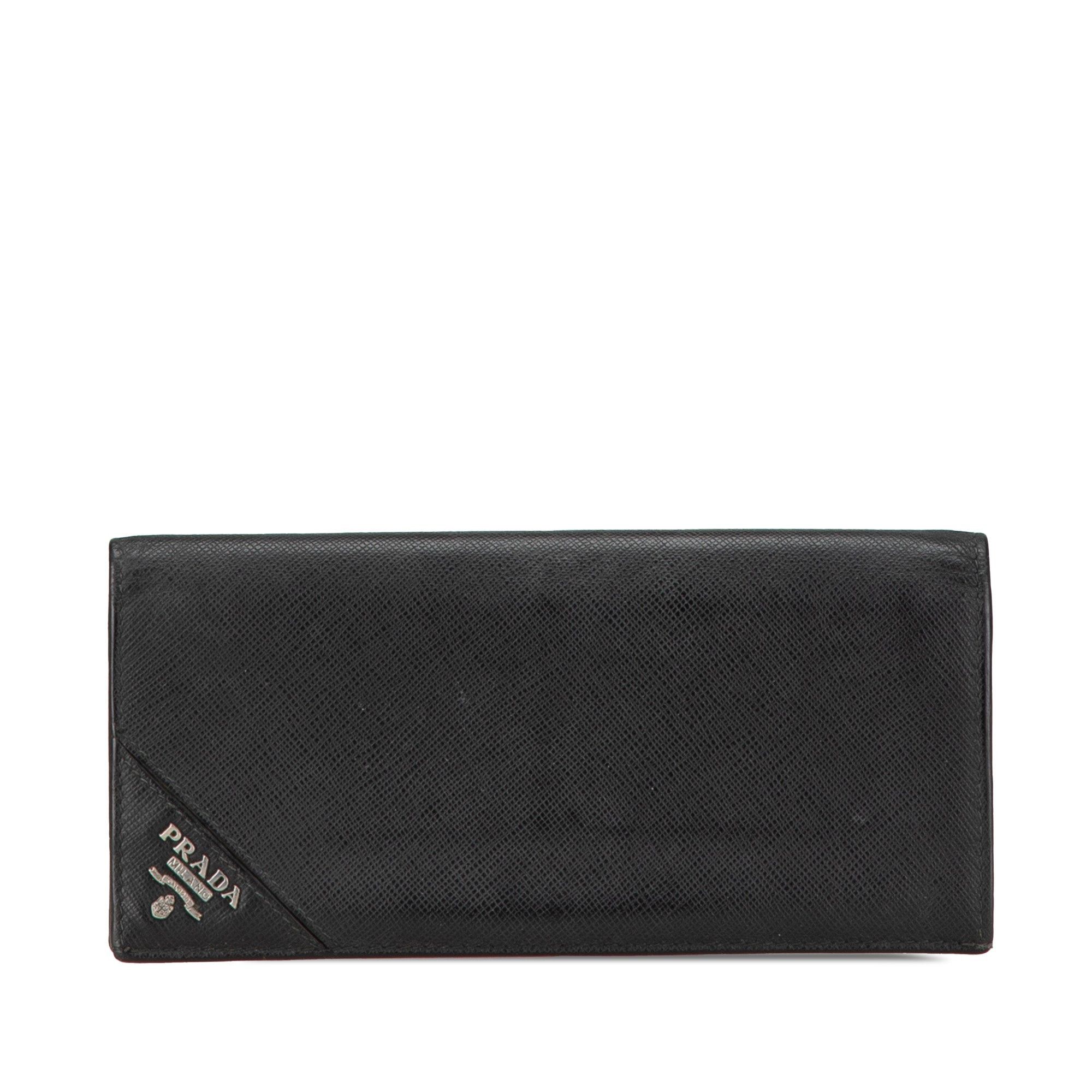 Prada Prada Saffiano Bifold Long Wallet Black Size ONE SIZE - 1 Thumbnail
