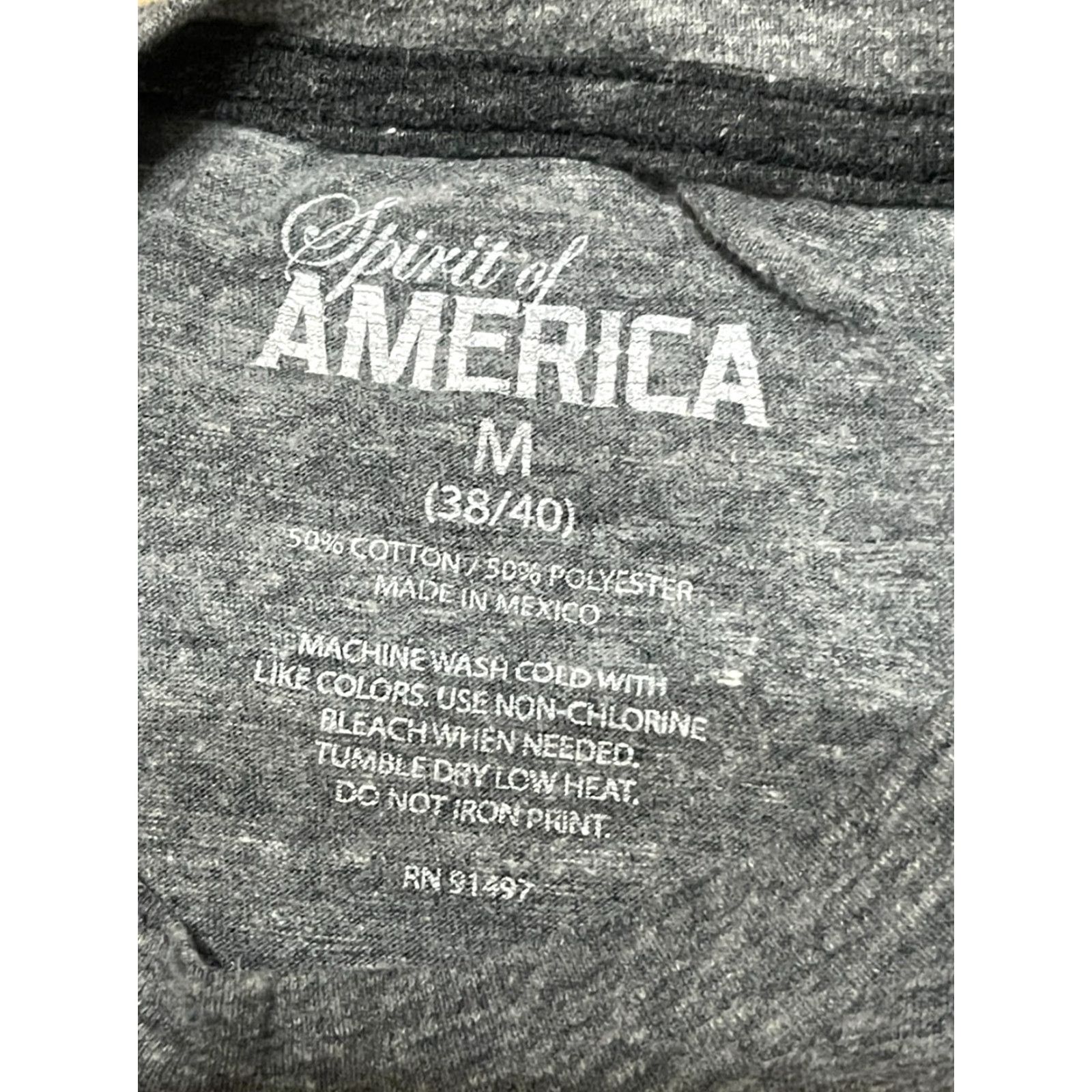 ESPIRIT Spirit of AMERICA Shirt Men’s Medium Gray Graphic Print Crew Neck Short Sleeve Size US M / EU 48-50 / 2 - 5 Thumbnail