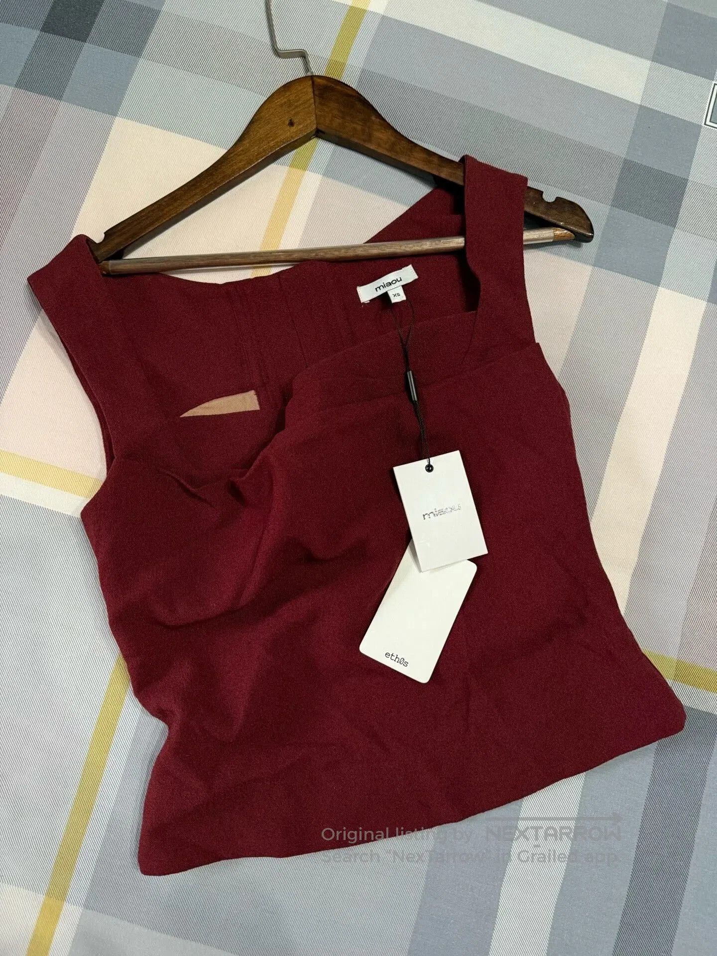 Miaou Miaou Sleeveless Top in Burgundy Color. Size S / US 4 / IT 40 - 3 Thumbnail