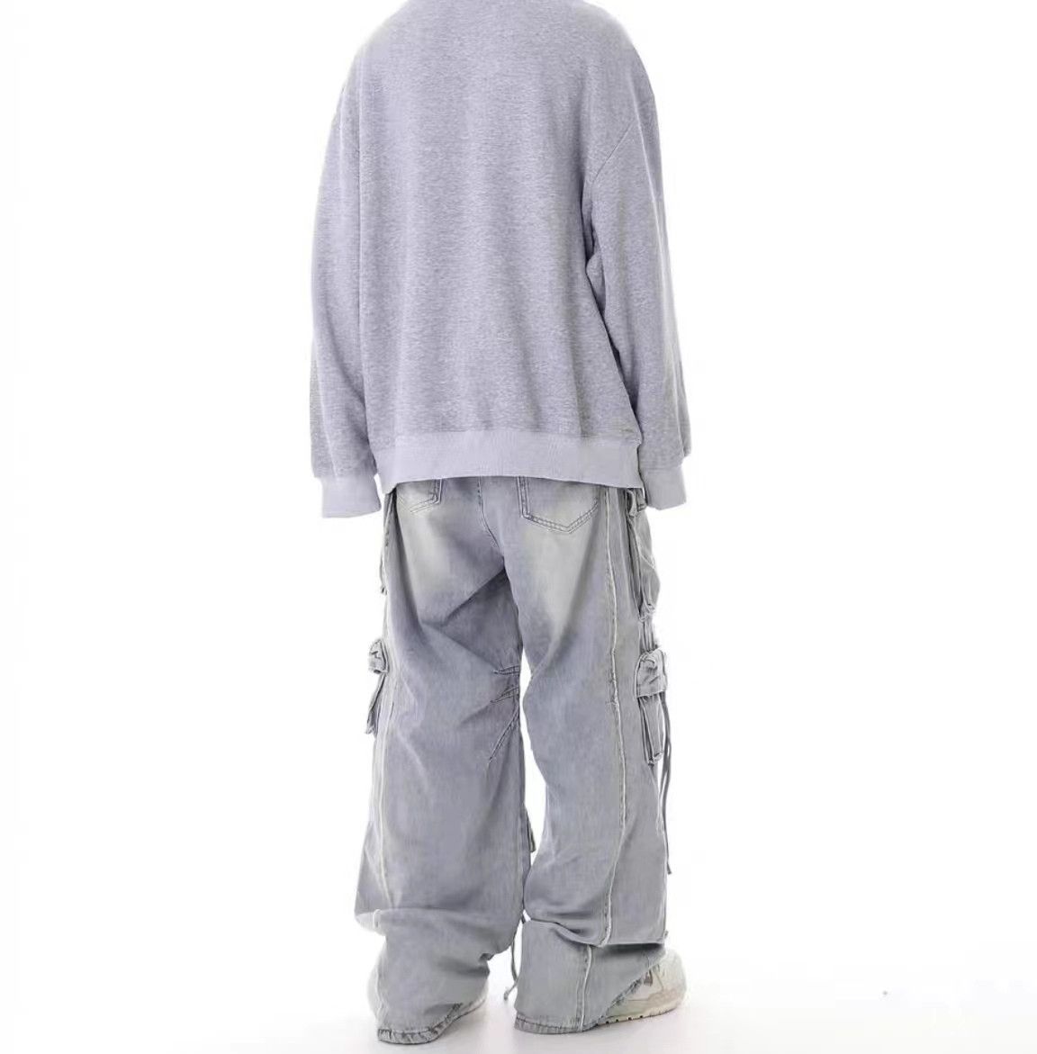 Japanese Brand × Jean Retro heavy industry beggar ripped workwear wide leg jeans Size US 30 / EU 46 - 5 Thumbnail