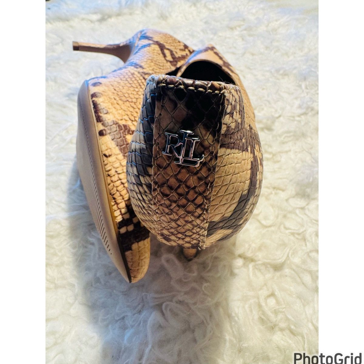 Lauren Ralph Lauren LRL Snake Skin Heels Size US 8 / IT 38 - 5 Thumbnail