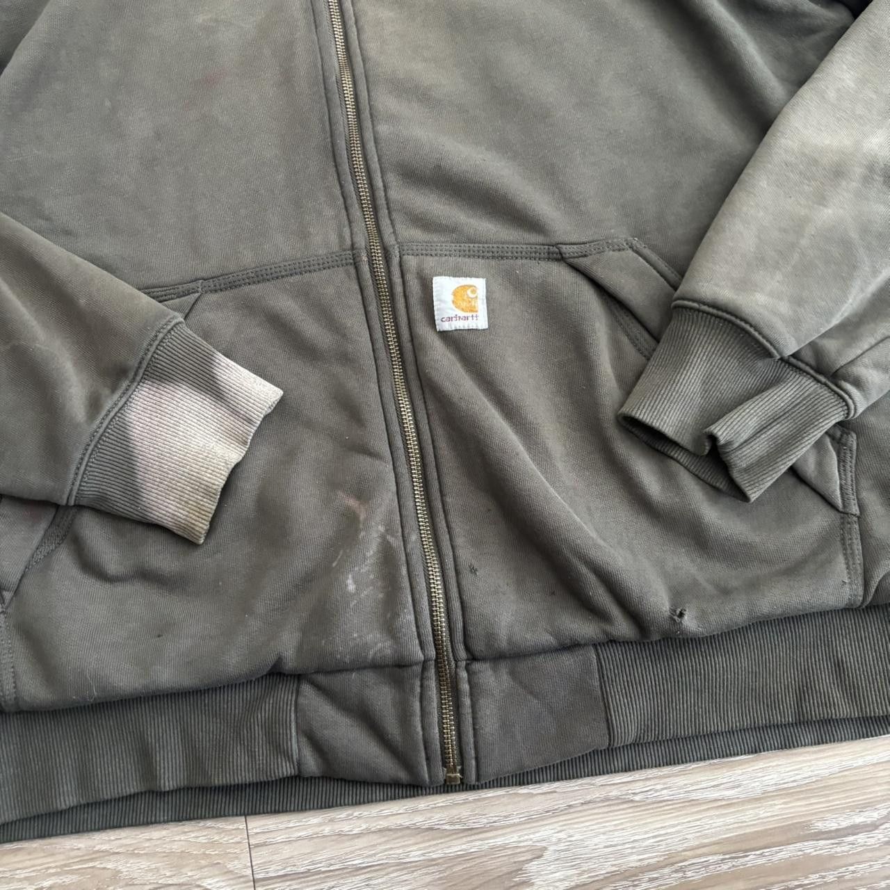 Carhartt Crazy Vintage 90s Dark Grey Carhartt Streetwear Heavyweight Zip Up Hoodie! Size XLT Size US XL / EU 56 / 4 - 5 Thumbnail