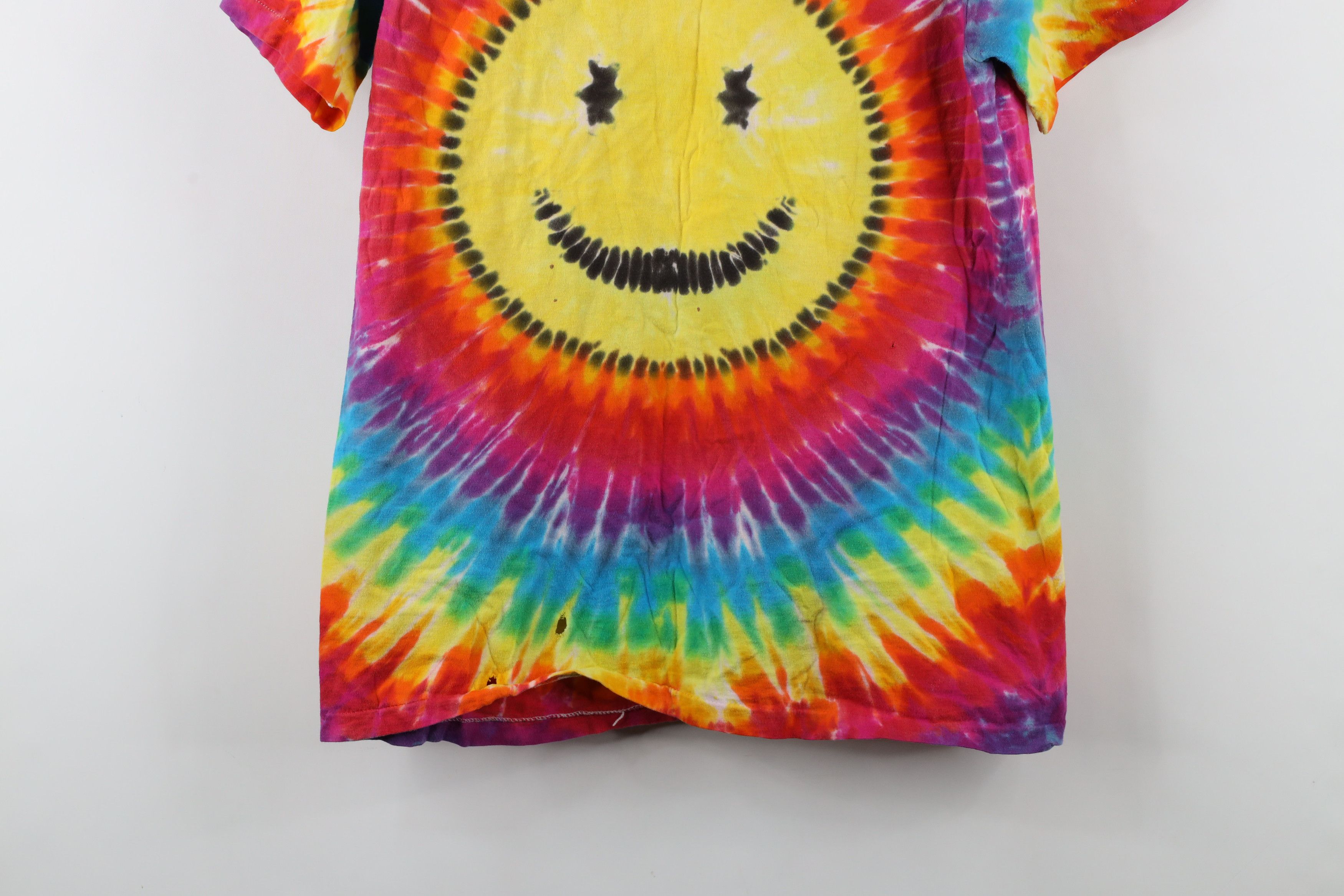 Vintage Vintage 90s Streetwear Rainbow Tie Dye Smiley Face T-Shirt Size M / US 6-8 / IT 42-44 - 3 Thumbnail