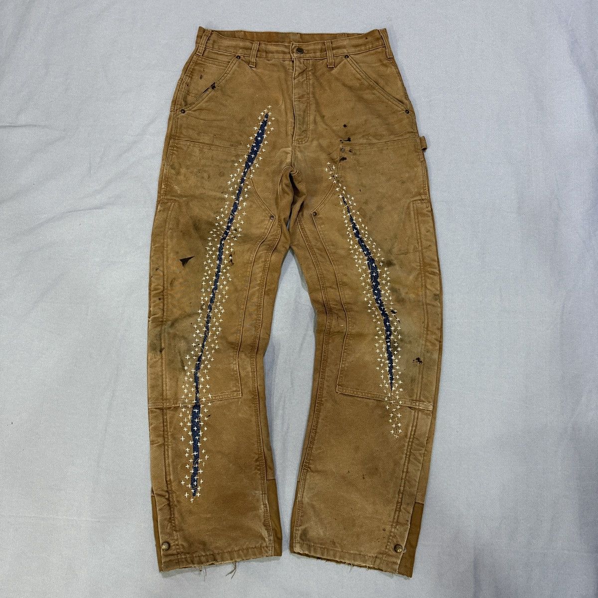 Carhartt Carhartt sashiko embroiderd B194 BRN Double knee denim Size US 34 / EU 50 - 2 Thumbnail