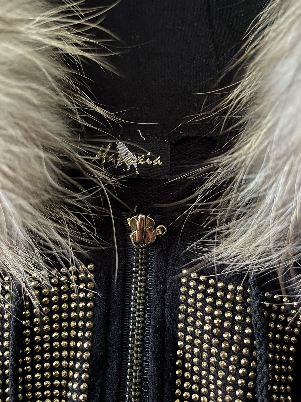 14th Addiction 2000s Manalia faux fur cross glitter gold mohawk hoodie Size US M / EU 48-50 / 2 - 6 Thumbnail