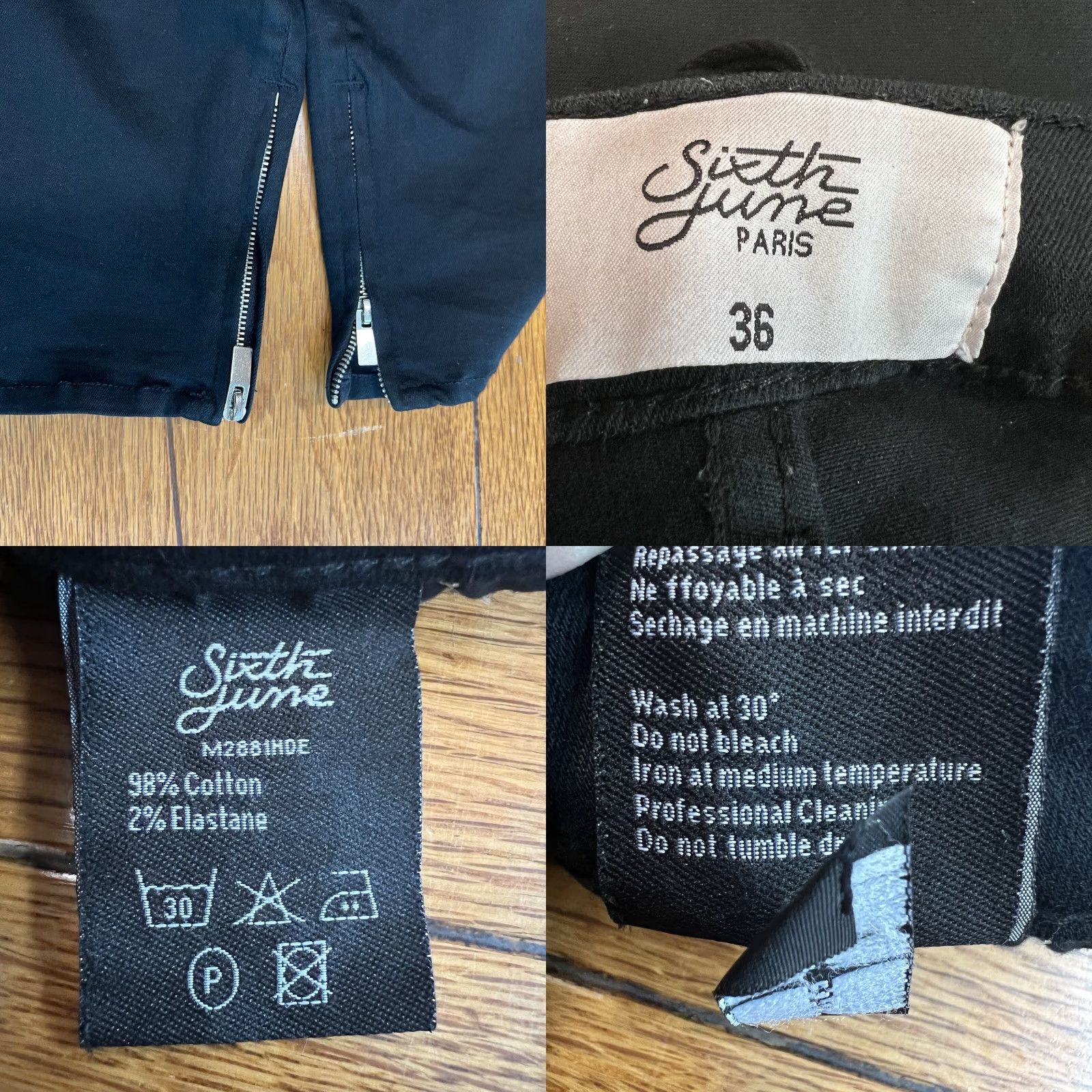 Vintage VINTAGE Sixth June Paris Men's Designer Jeans SZ 36 Regular Tapered Dark Wash Cotton Blend Ankle Zip City Styles Mens Size US 36 / EU 52 - 8 Thumbnail