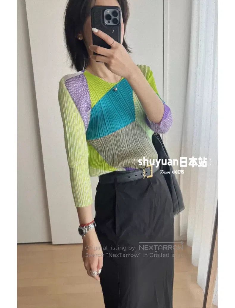 Issey Miyake Issey Miyake Color Block Top Size L / US 10 / IT 46 - 4 Thumbnail