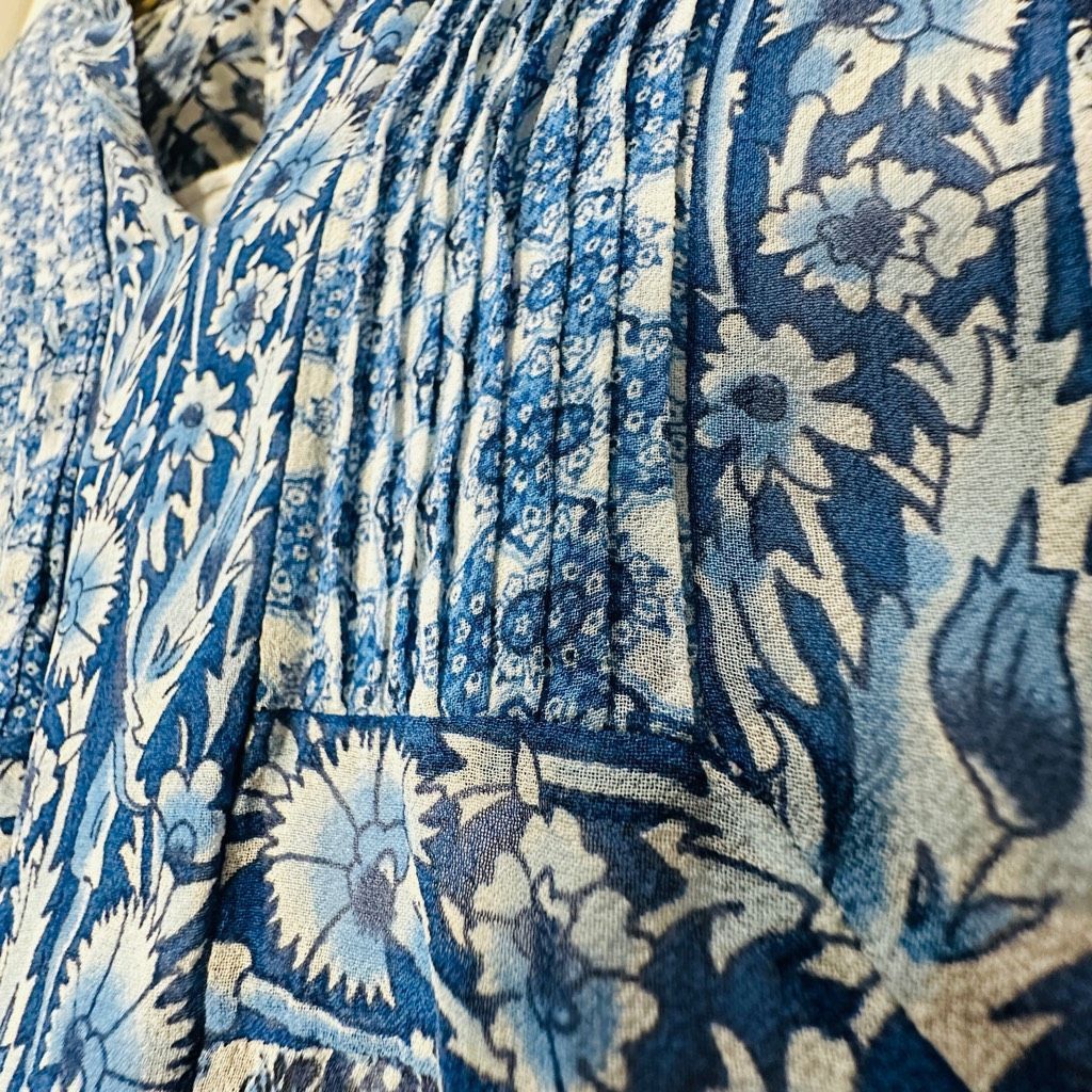 Joie JOIE Demko Blue White Abstract Floral Silk Boho Fully Lined Size XS / US 0-2 / IT 36-38 - 3 Thumbnail