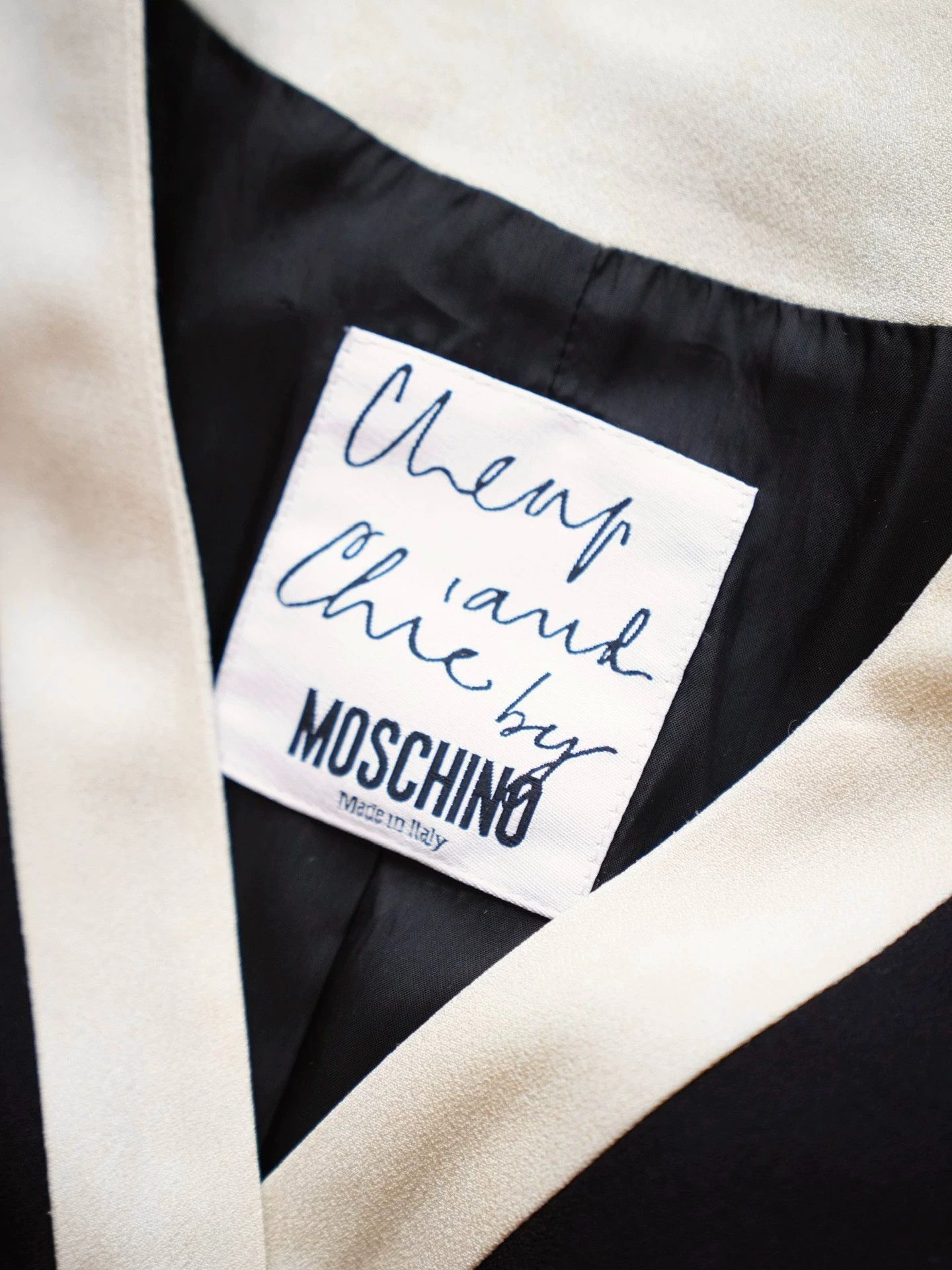 Moschino Moschino 90s Black White Colorblock Slim Thin Blazer Women's M Size M / US 6-8 / IT 42-44 - 4 Thumbnail