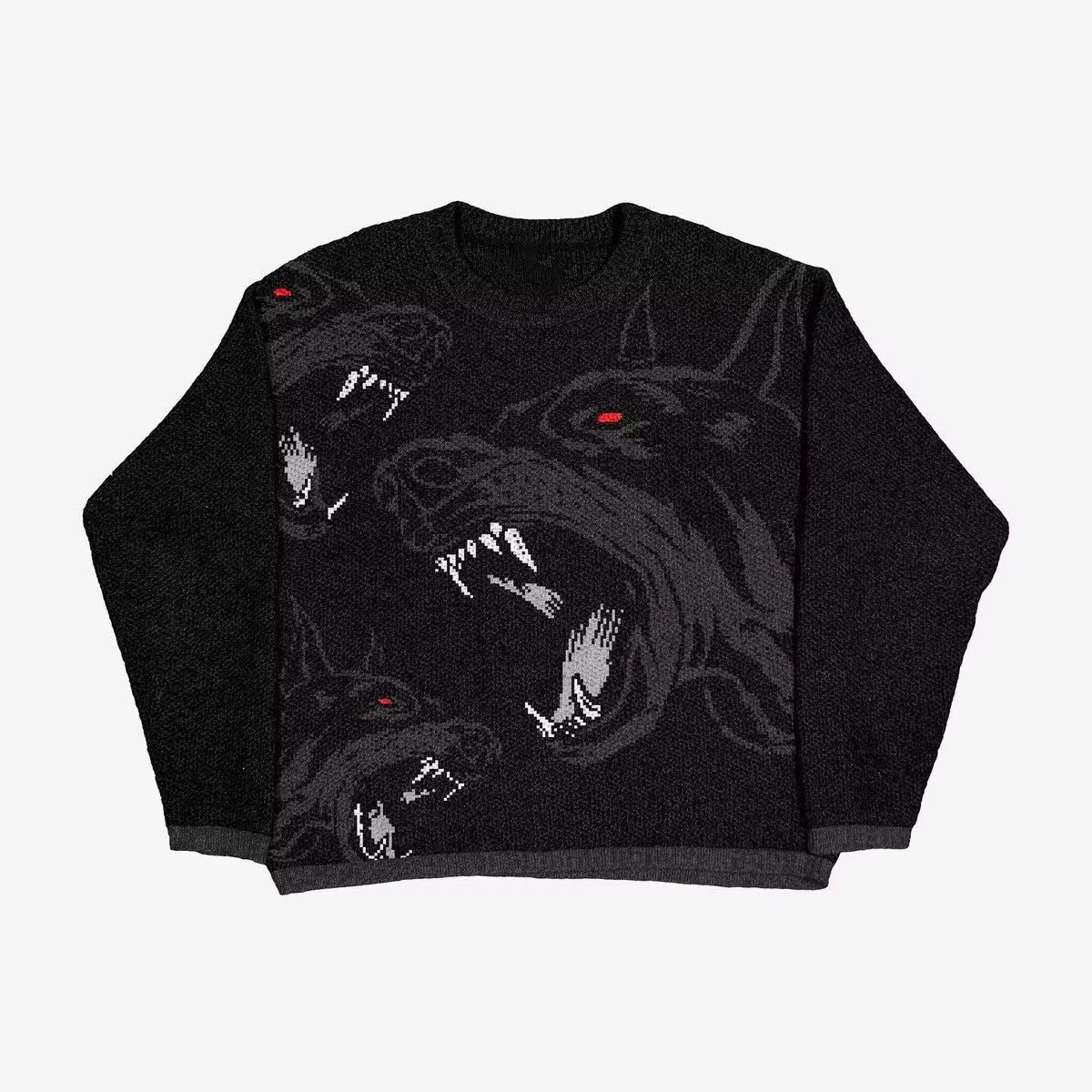 Vintage Knitted Wolf Graphic Sweater Pullover Size US XL / EU 56 / 4 - 2 Thumbnail