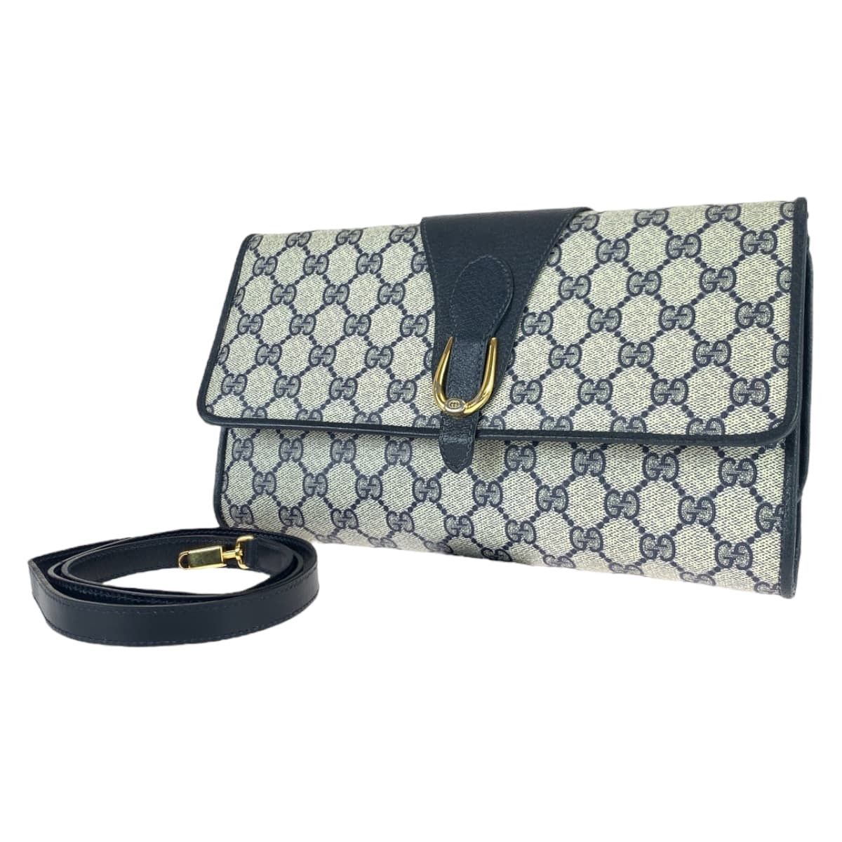 Gucci Gucci Gucci Vintage GG Supreme Canvas Leather Shoulder Bag Canvas Crossbody Bag 40 02 050 in Very Good Condition Size ONE SIZE - 1 Thumbnail