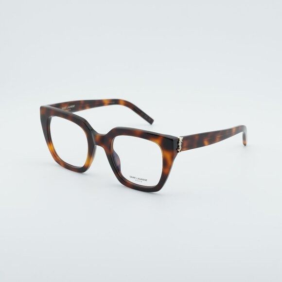 Saint Laurent Paris Saint Laurent SL M143 OPT 003 Eyeglasses Havana 51mm Square Size ONE SIZE - 3 Thumbnail