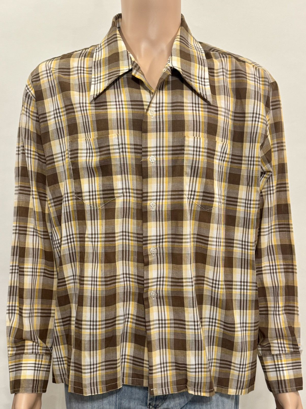 Vintage Men’s 1970’s Plaid Shirt Size US XL / EU 56 / 4 - 1 Thumbnail