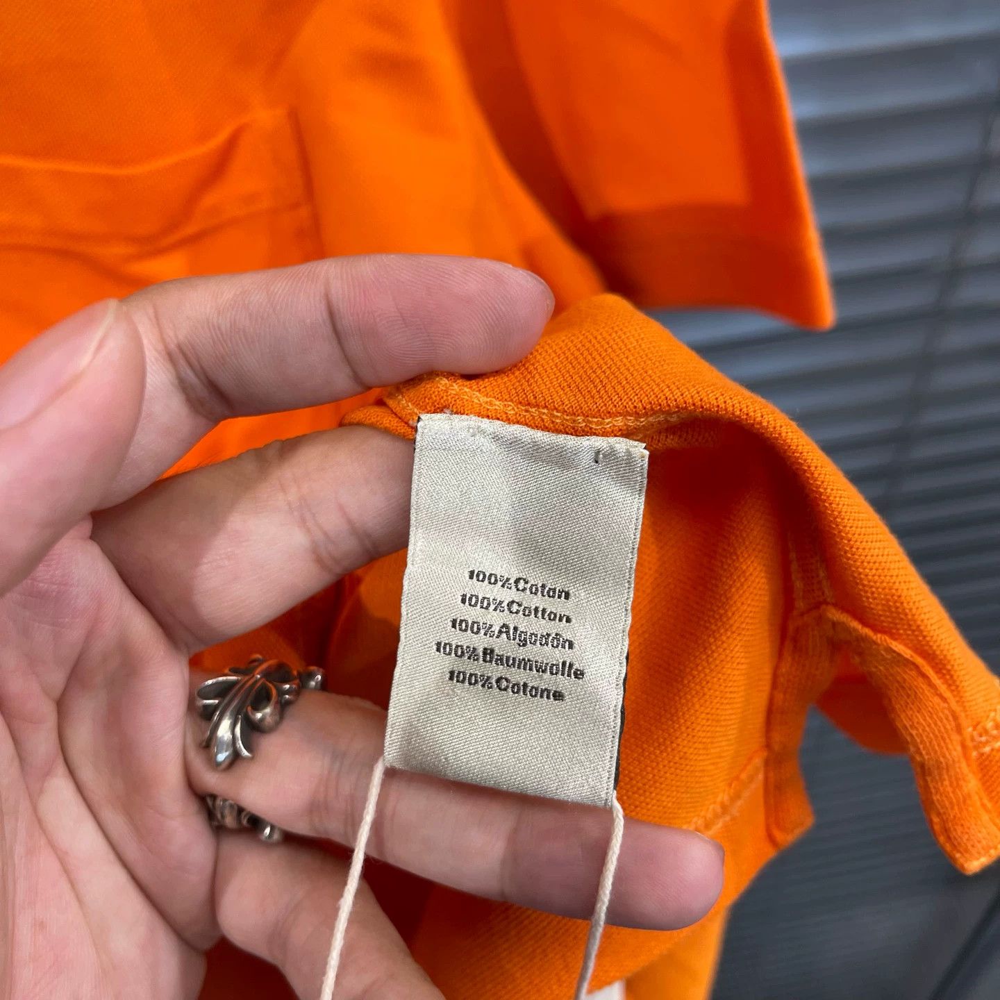 Hermes Hermes Orange Pocket Embroidery Polo Shirt L Size US L / EU 52-54 / 3 - 5 Thumbnail