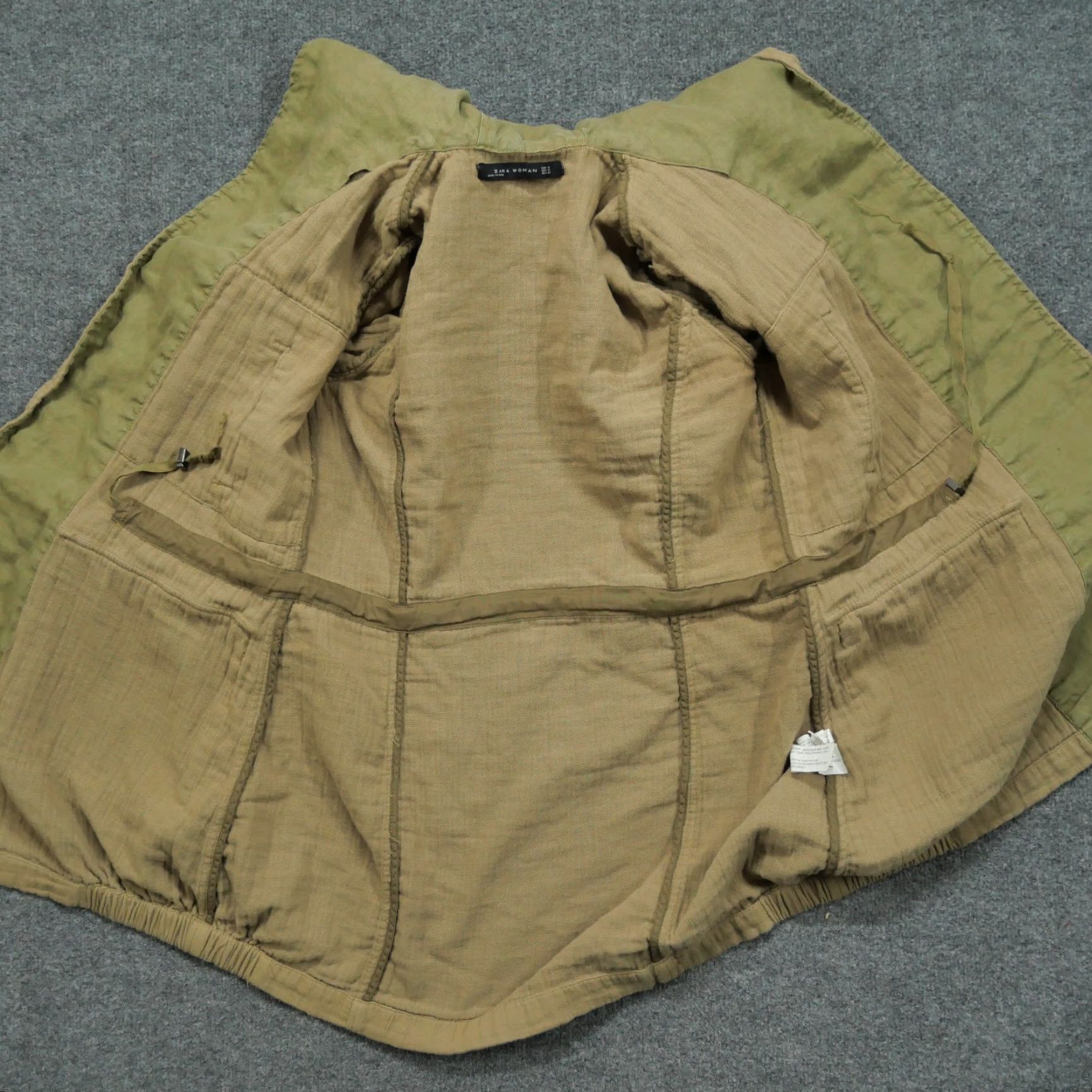 Zara Zara Jacket Womens XS X Small Tan Brown Gauze Hooded Military Size XS / US 0-2 / IT 36-38 - 6 Thumbnail