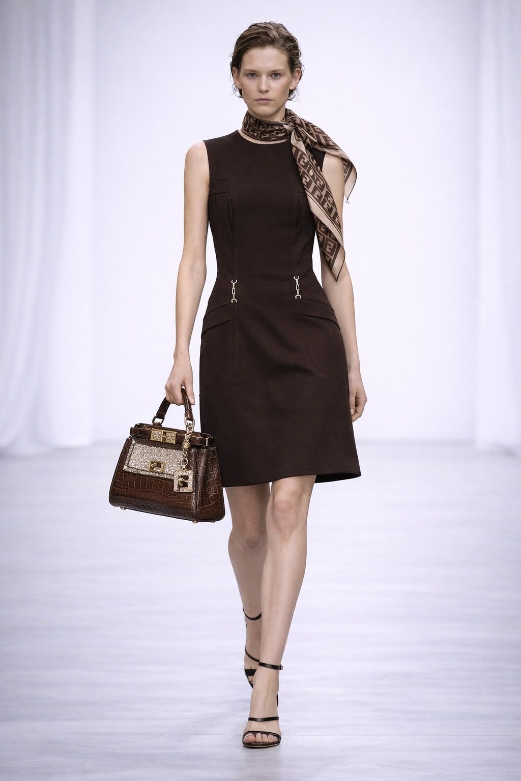 Fendi ‼️LAST DROP‼️Fendi Jeans Brown Sleeveless Dress Minimalist Size S / US 4 / IT 40 - 1 Thumbnail