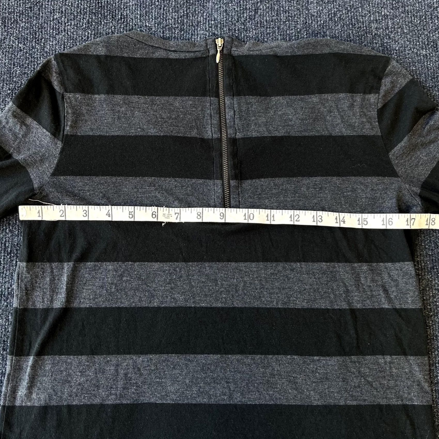 Lacoste Lacoste Dress Womens Large Black Gray Striped 3/4 Sleeve Back Zip Tunic Crewneck Size L / US 10 / IT 46 - 4 Thumbnail