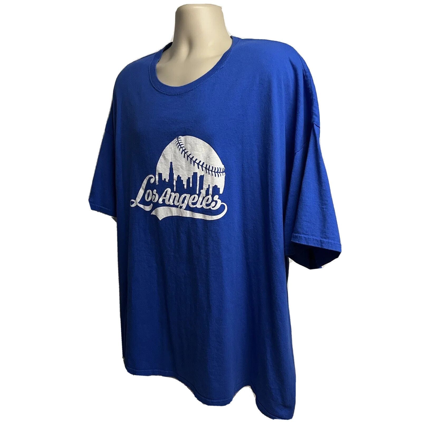 Gildan LA Baseball Mens Blue Graphic T-Shirt 5XL City Skyline Size US XXL / EU 58 / 5 - 2 Thumbnail