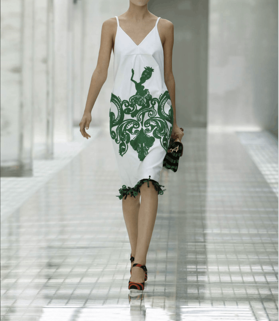 Prada Prada SS 2011 off white cream silk midi dress Size M / US 6-8 / IT 42-44 - 2 Thumbnail
